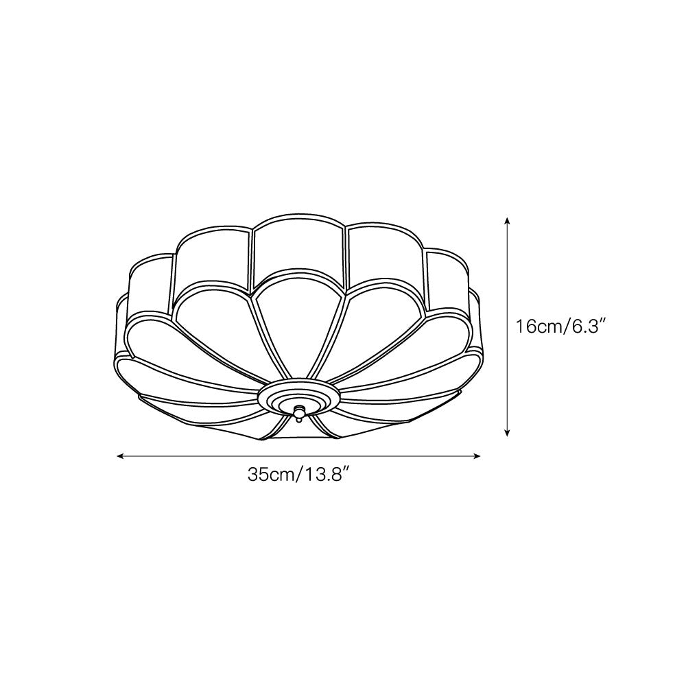 Viraean Modern Minimalist Flower Shape Brass Glass Ceiling Light