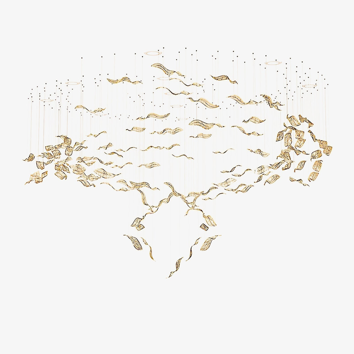 Velelora Chandelier Cascading Leaf Luxe