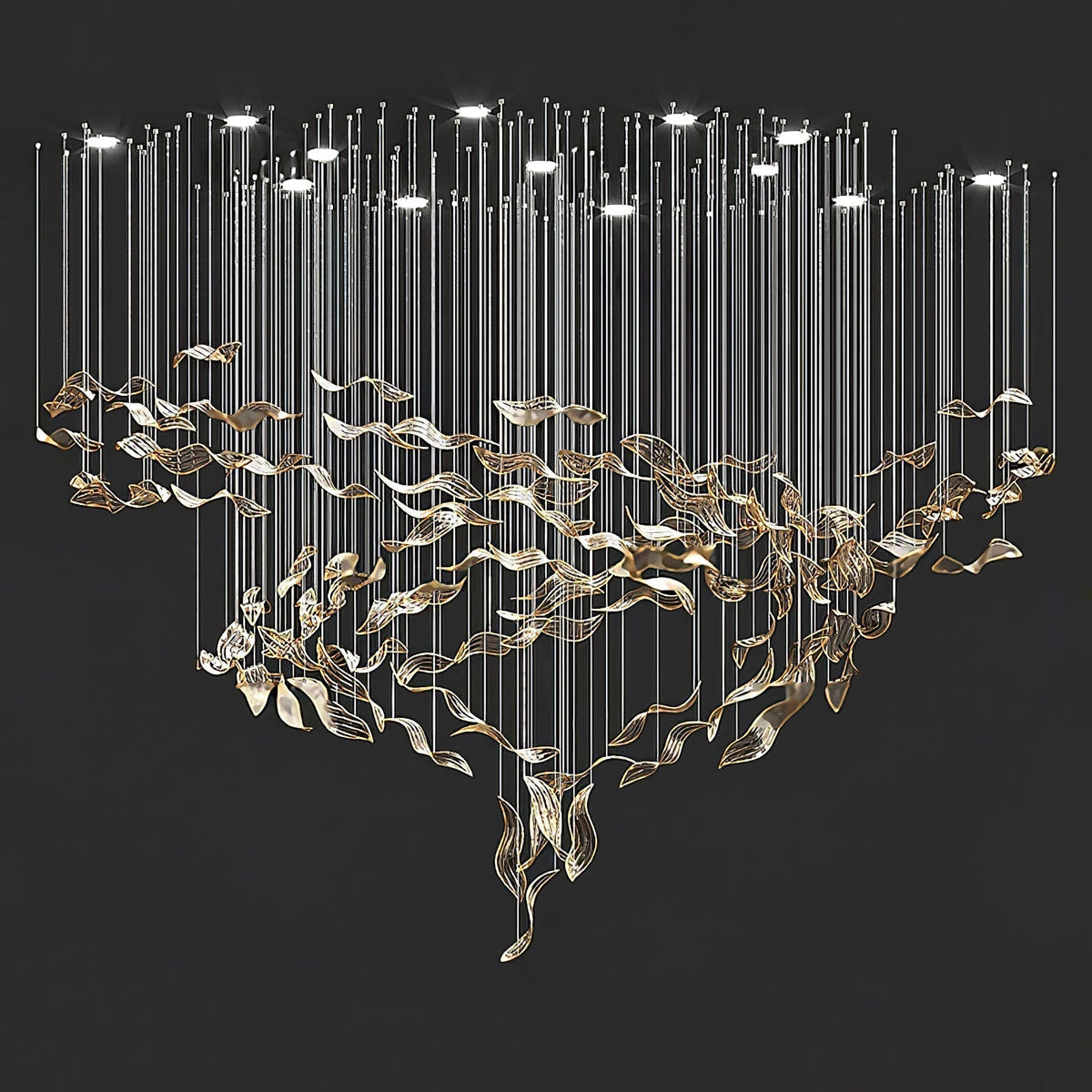 Velelora Chandelier Cascading Leaf Luxe