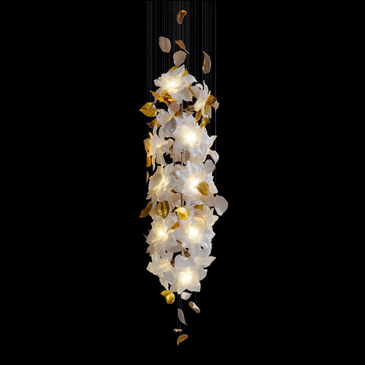 Araeos Flying Flowers Fluttering Brass Chandelier