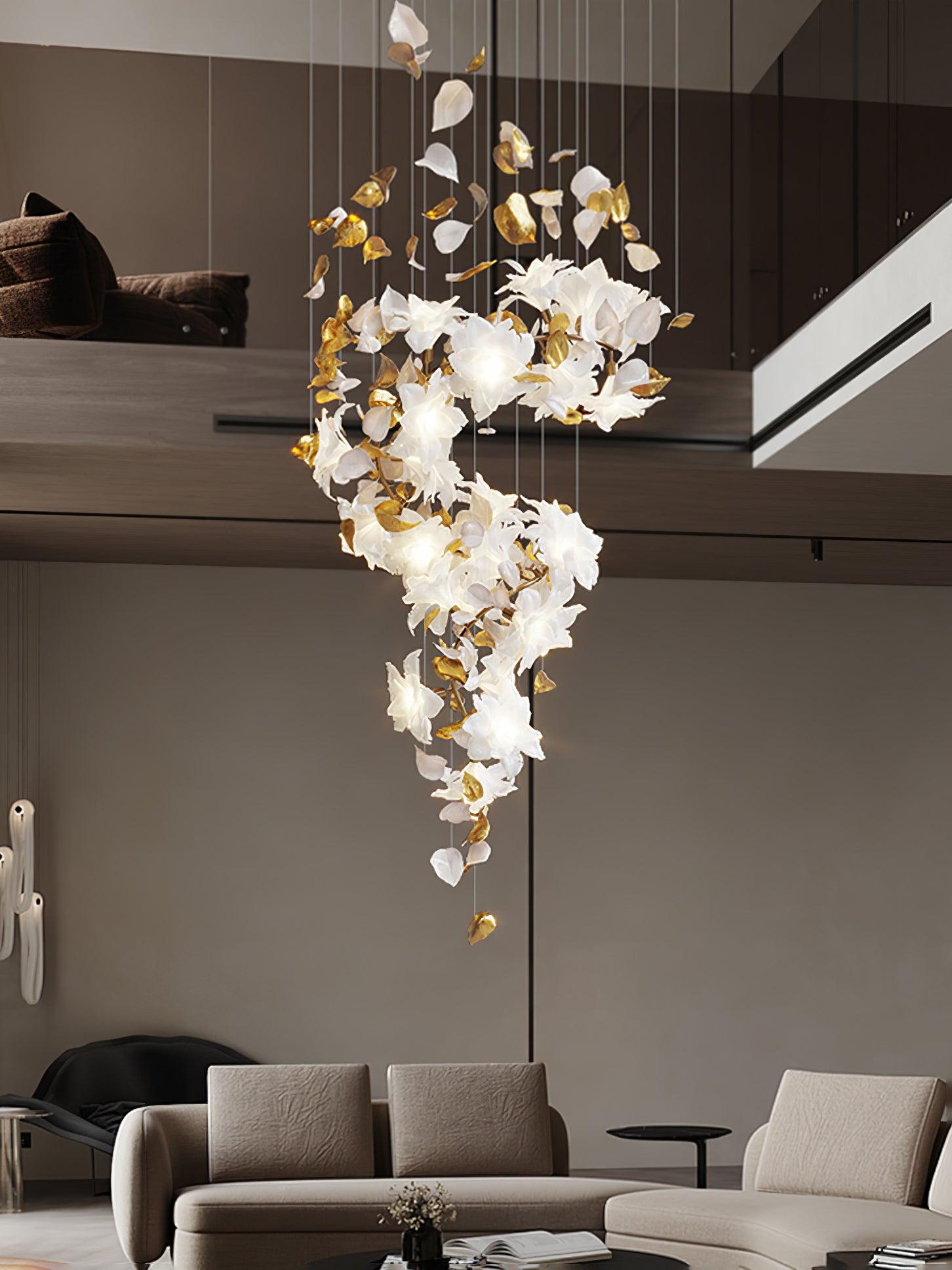 Araeos Flying Flowers Fluttering Brass Chandelier - Neutral Decor