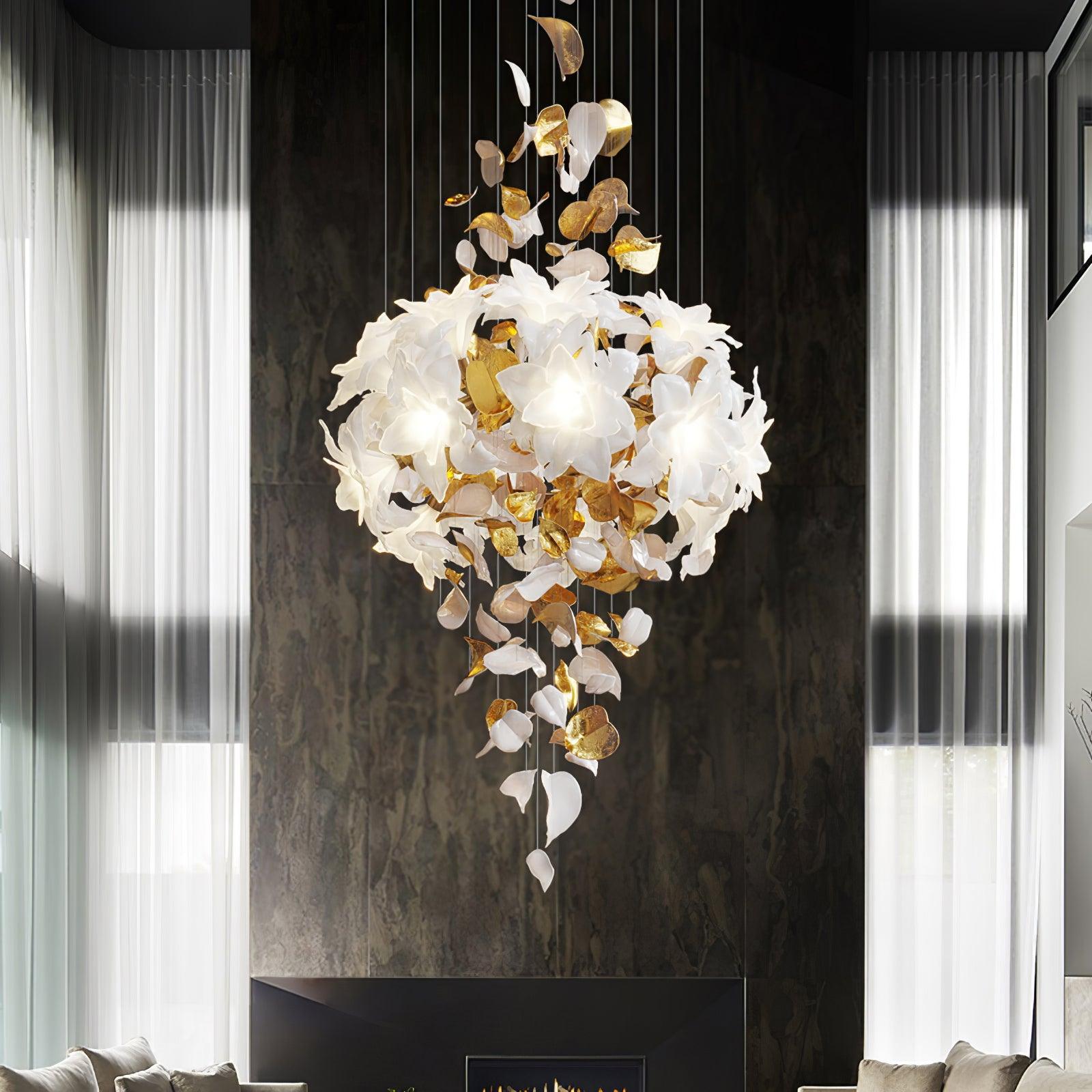 Araeos Flying Flowers Fluttering Brass Chandelier - Neutral Decor