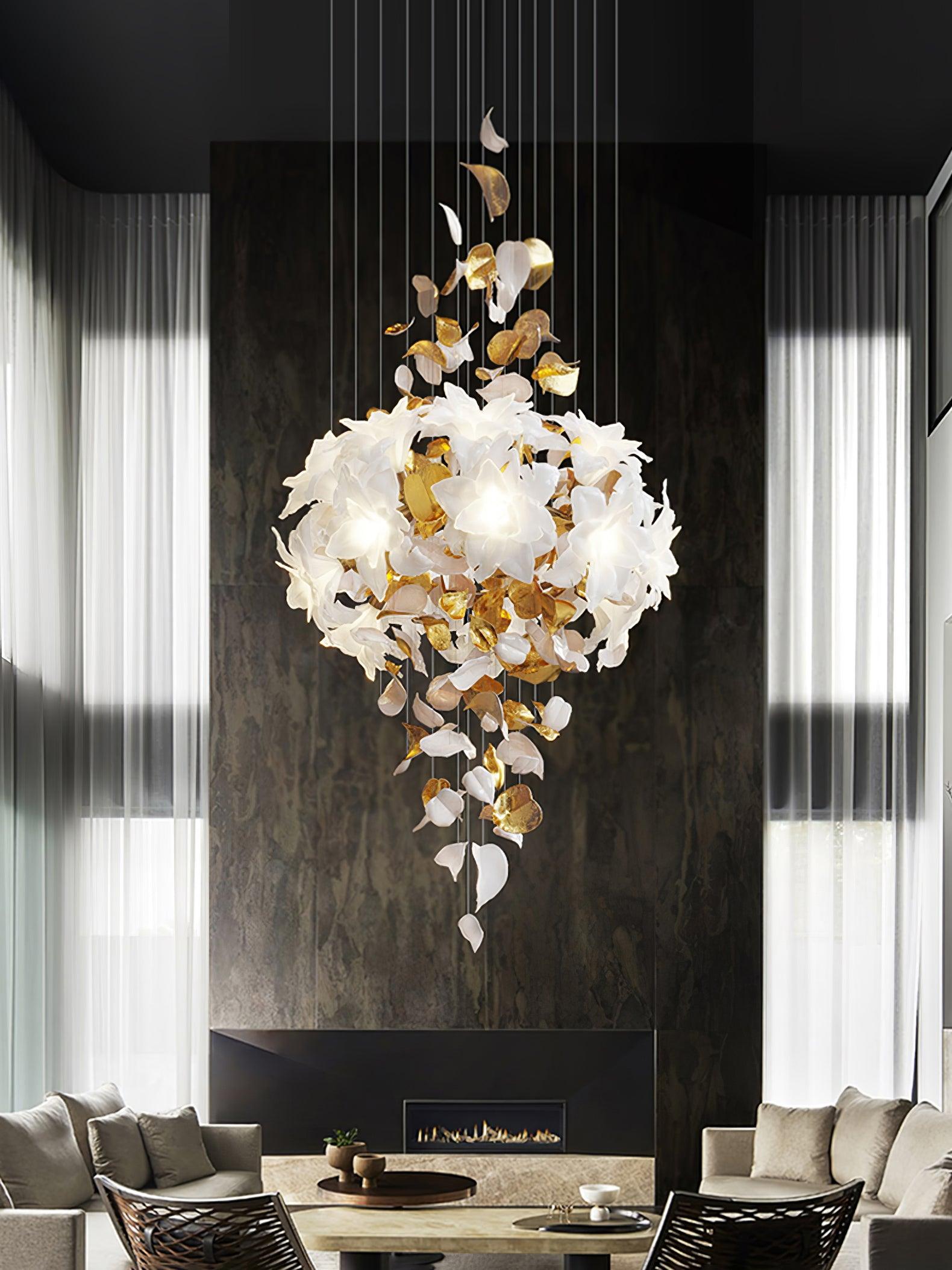 Araeos Flying Flowers Fluttering Brass Chandelier - Neutral Decor