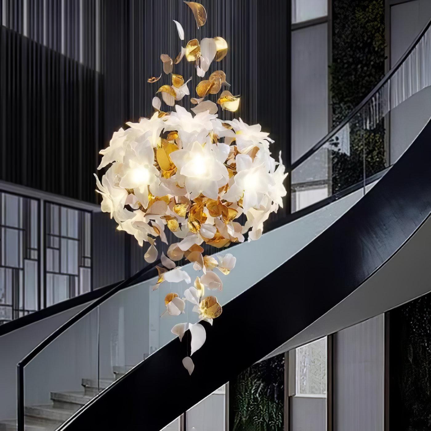 Araeos Flying Flowers Fluttering Brass Chandelier - Neutral Decor