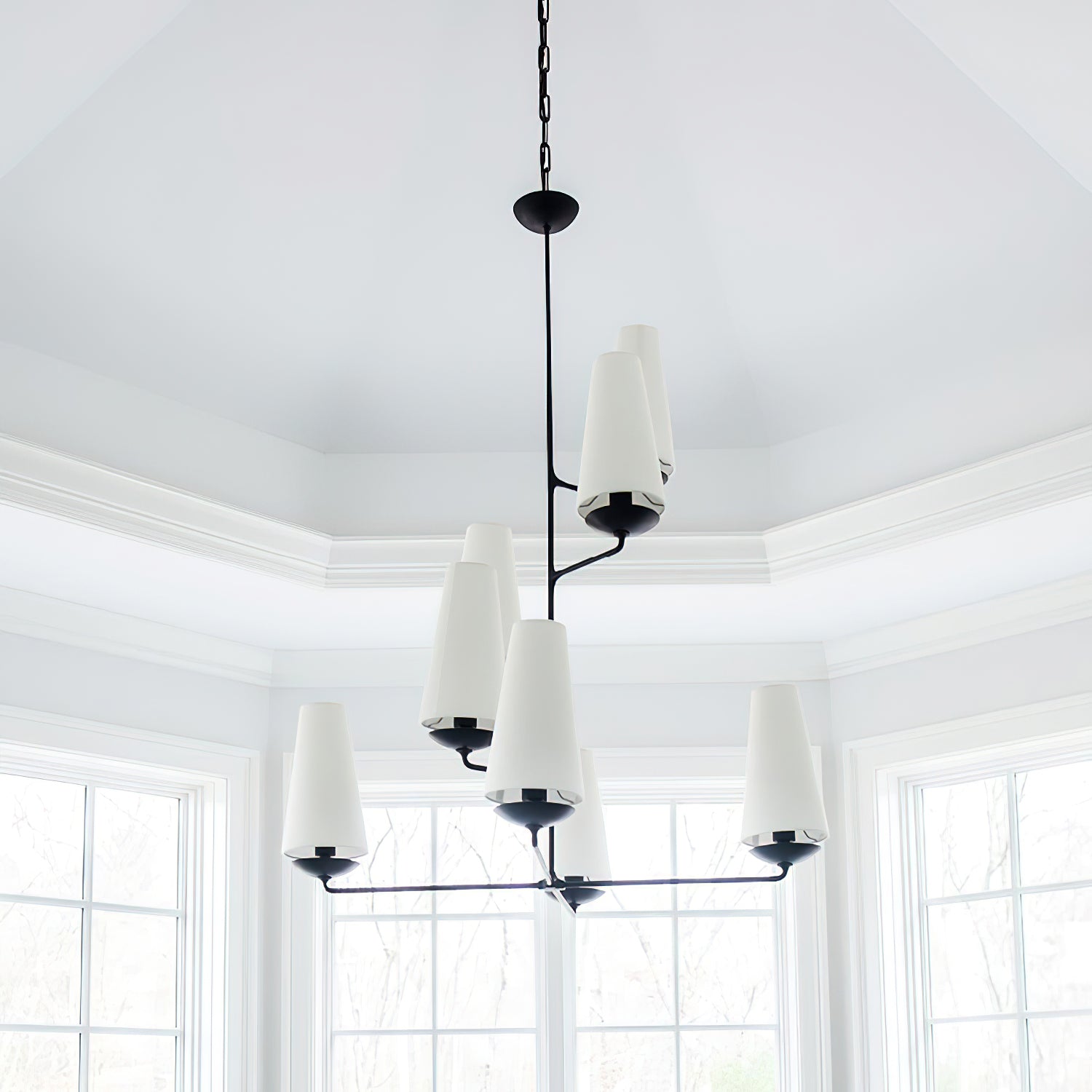 Caseneon Chandelier Vertical Copper Linen