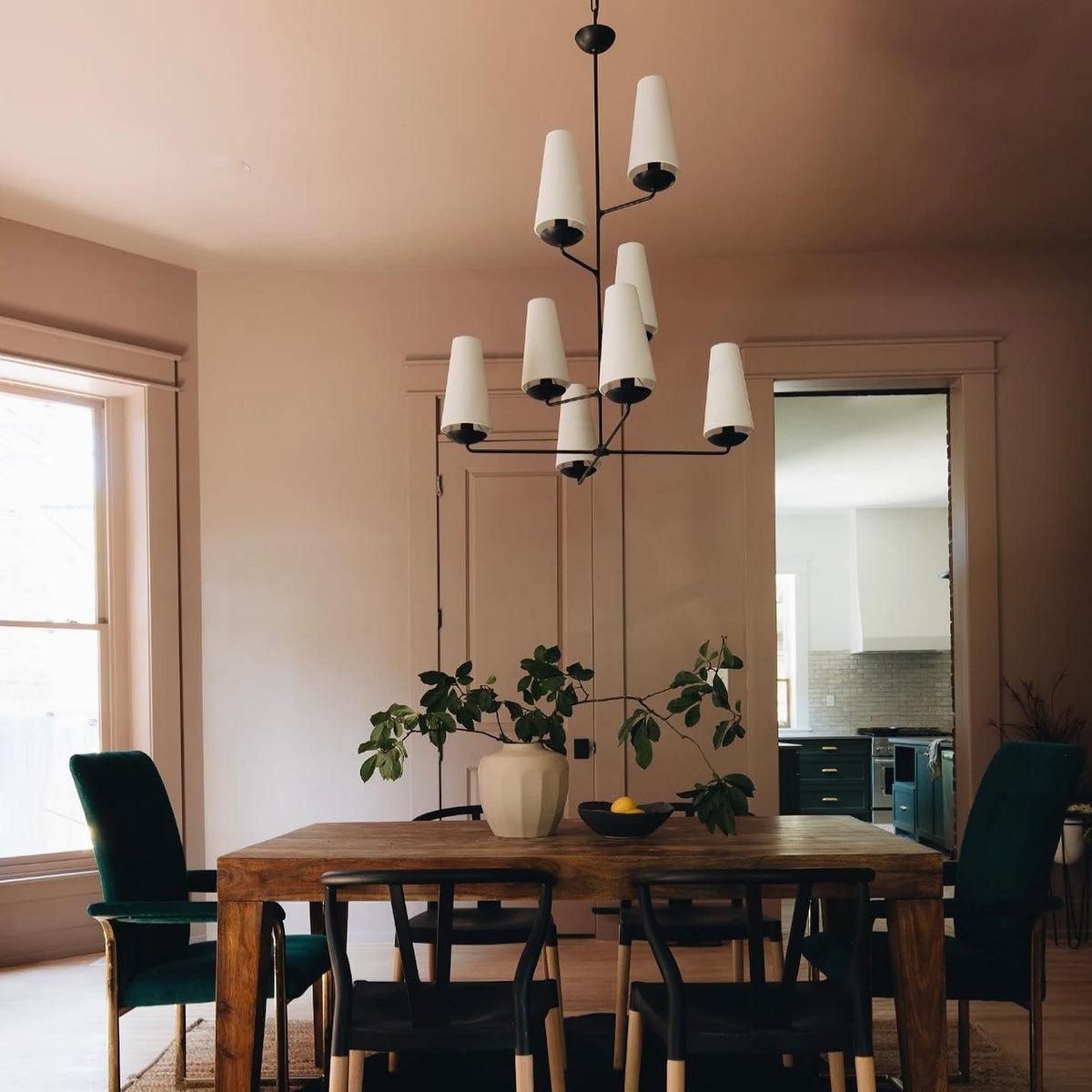 Caseneon Chandelier Vertical Copper Linen