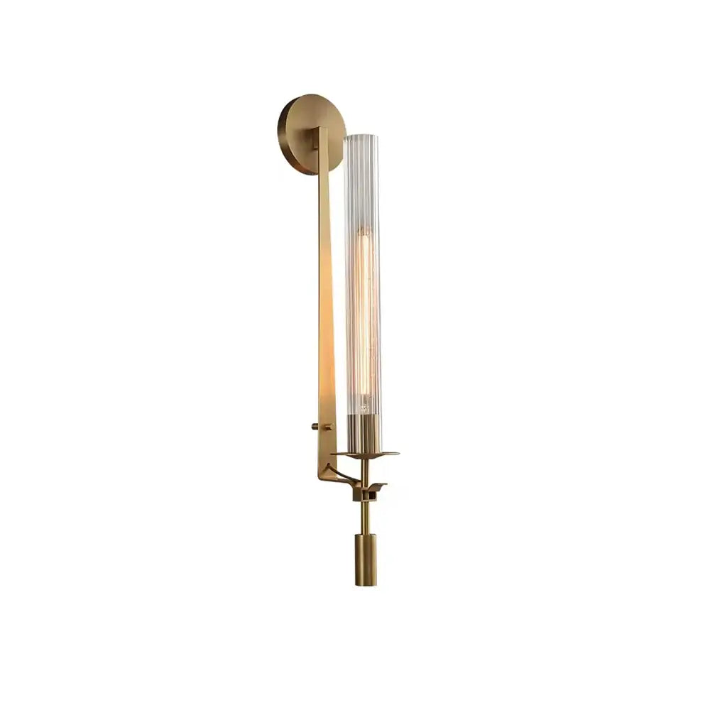 Ceshaisra French Classicism Plug-in Brass Glass Wall Lamp