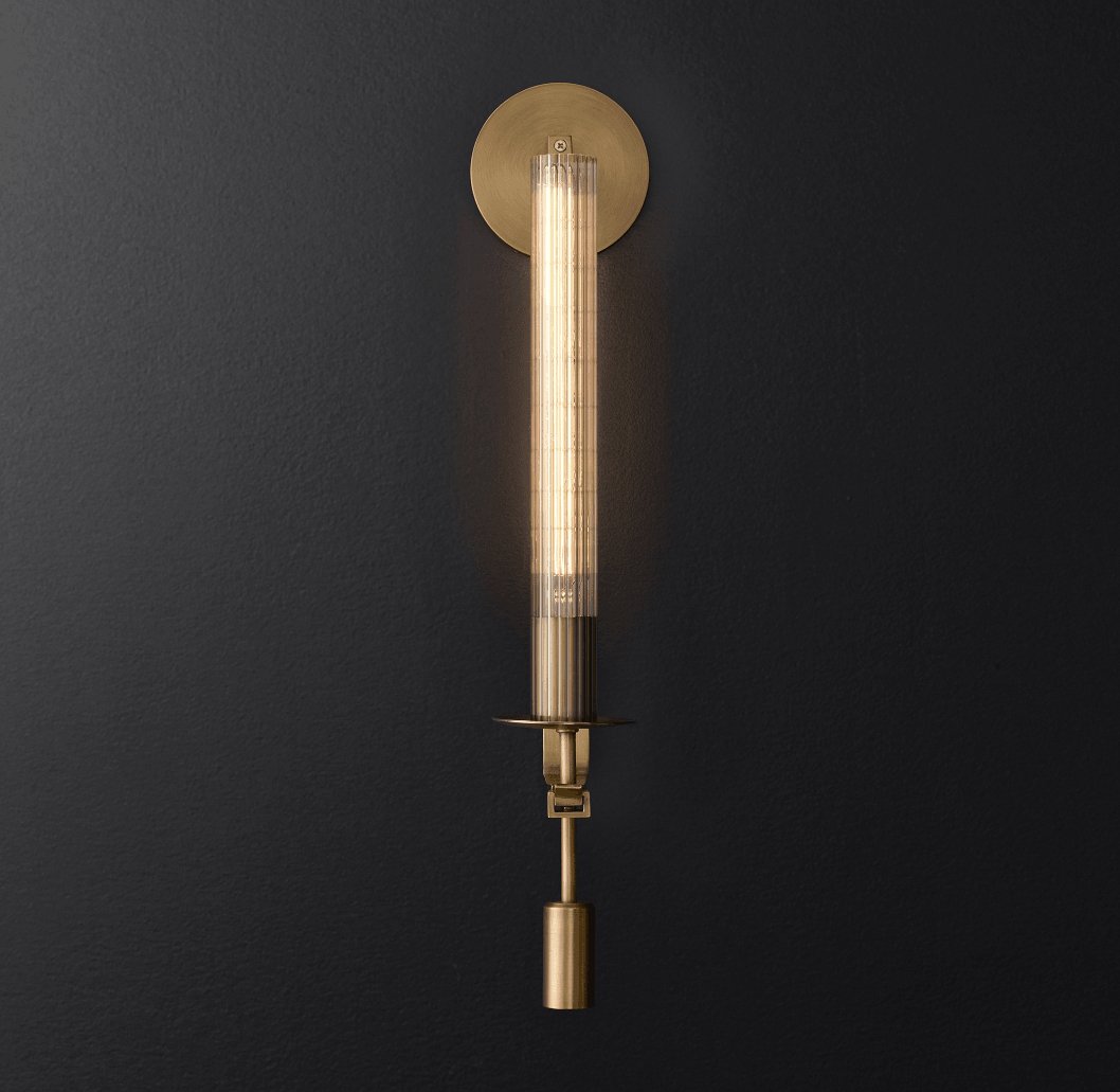 Ceshaisra French Classicism Plug-in Brass Glass Wall Lamp