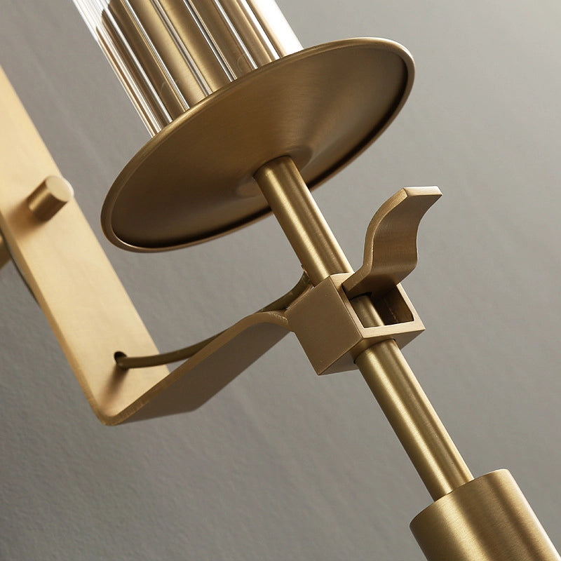 Ceshaisra French Classicism Plug-in Brass Glass Wall Lamp
