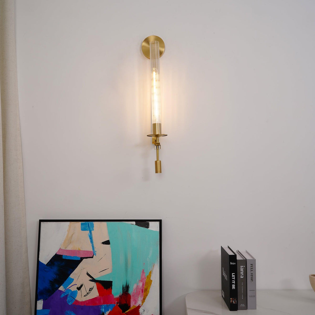 Ceshaisra French Classicism Plug-in Brass Glass Wall Lamp