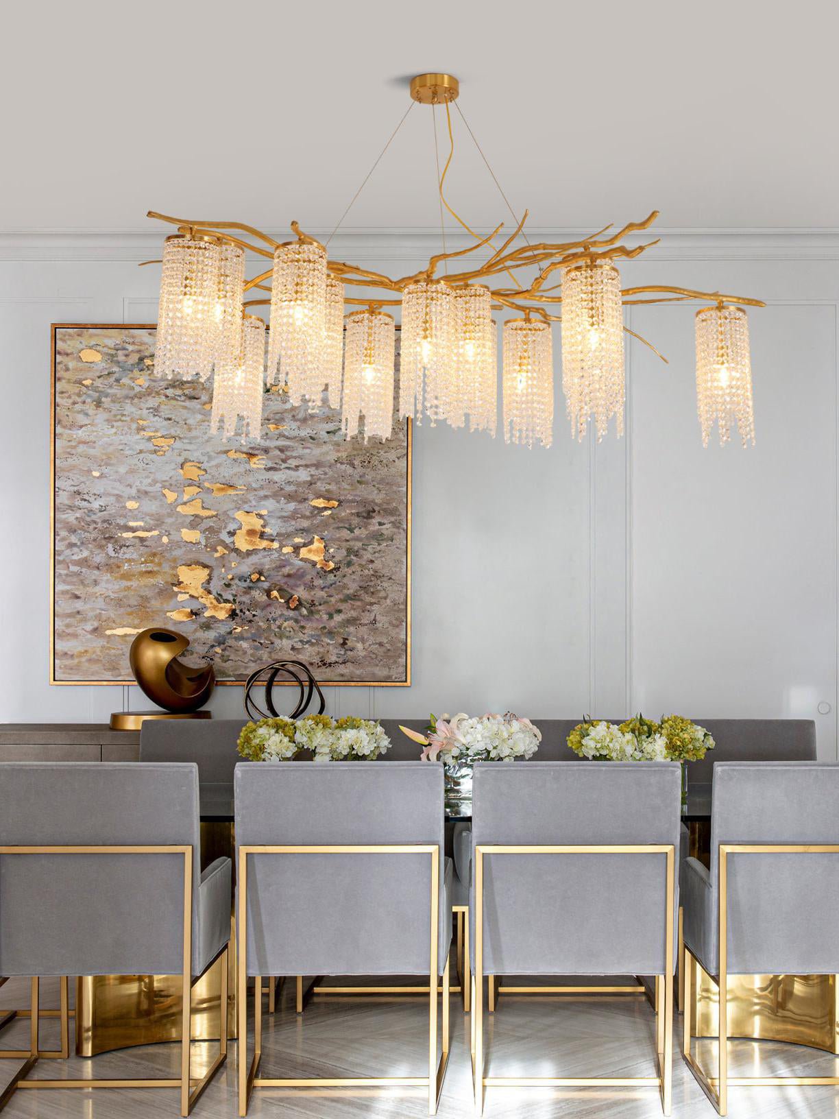 Avvariel Organic Brass Chandelier