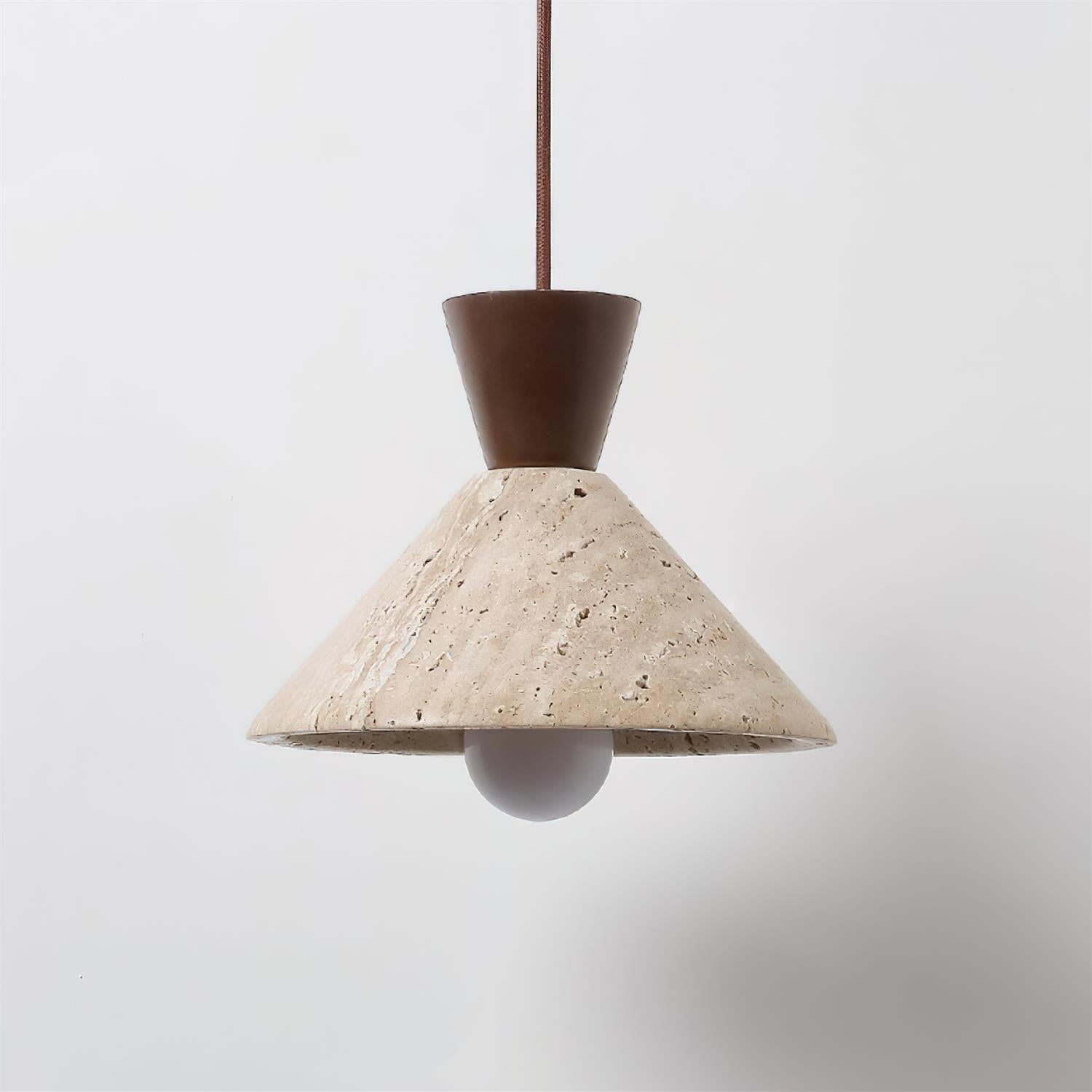 Ritta Travertine Pendant Lamp Hat Shape - Neutral Decor