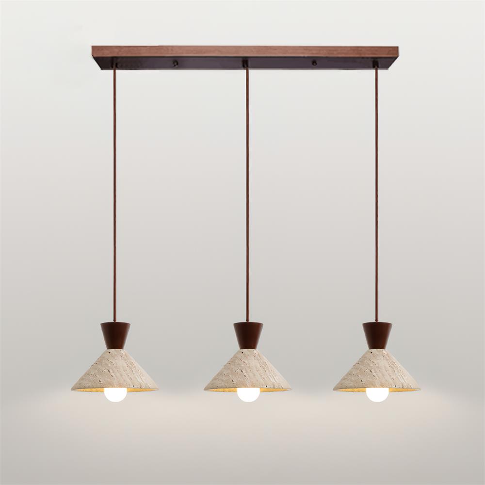 Ritta Travertine Pendant Lamp Hat Shape - Neutral Decor