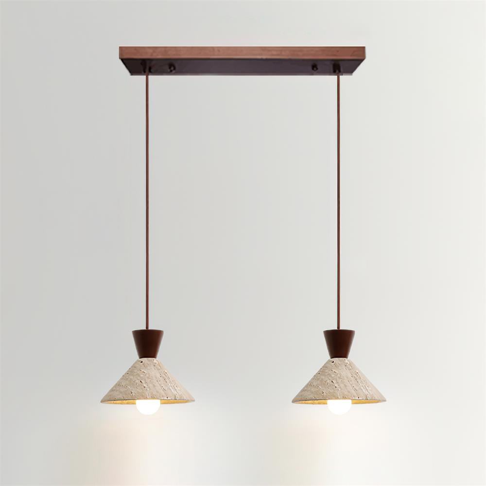 Ritta Travertine Pendant Lamp Hat Shape - Neutral Decor