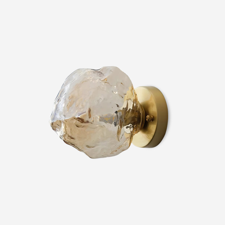 Gavli Textured Amber Glass Wall Lamp - Neutral Decor