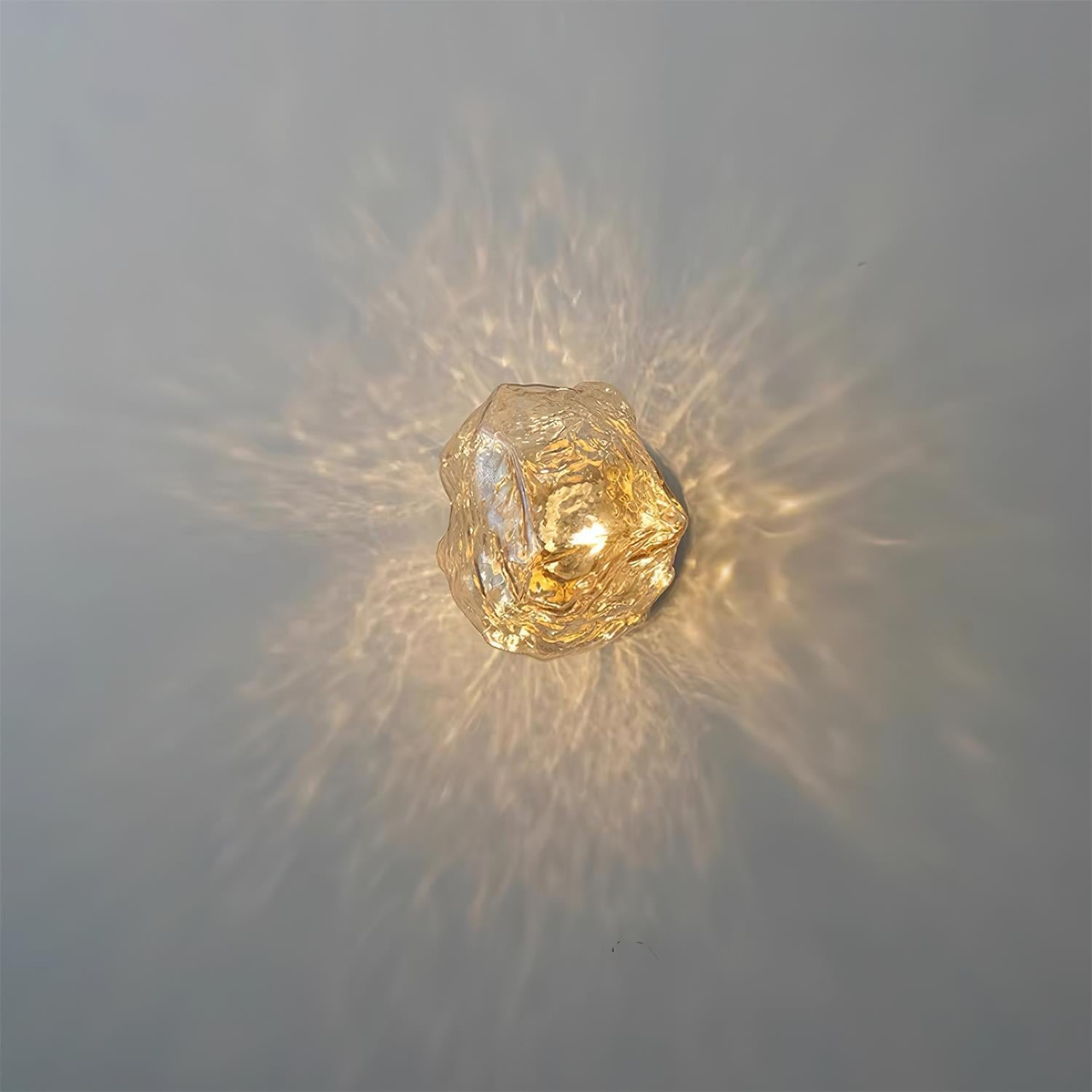 Gavli Textured Amber Glass Wall Lamp - Neutral Decor