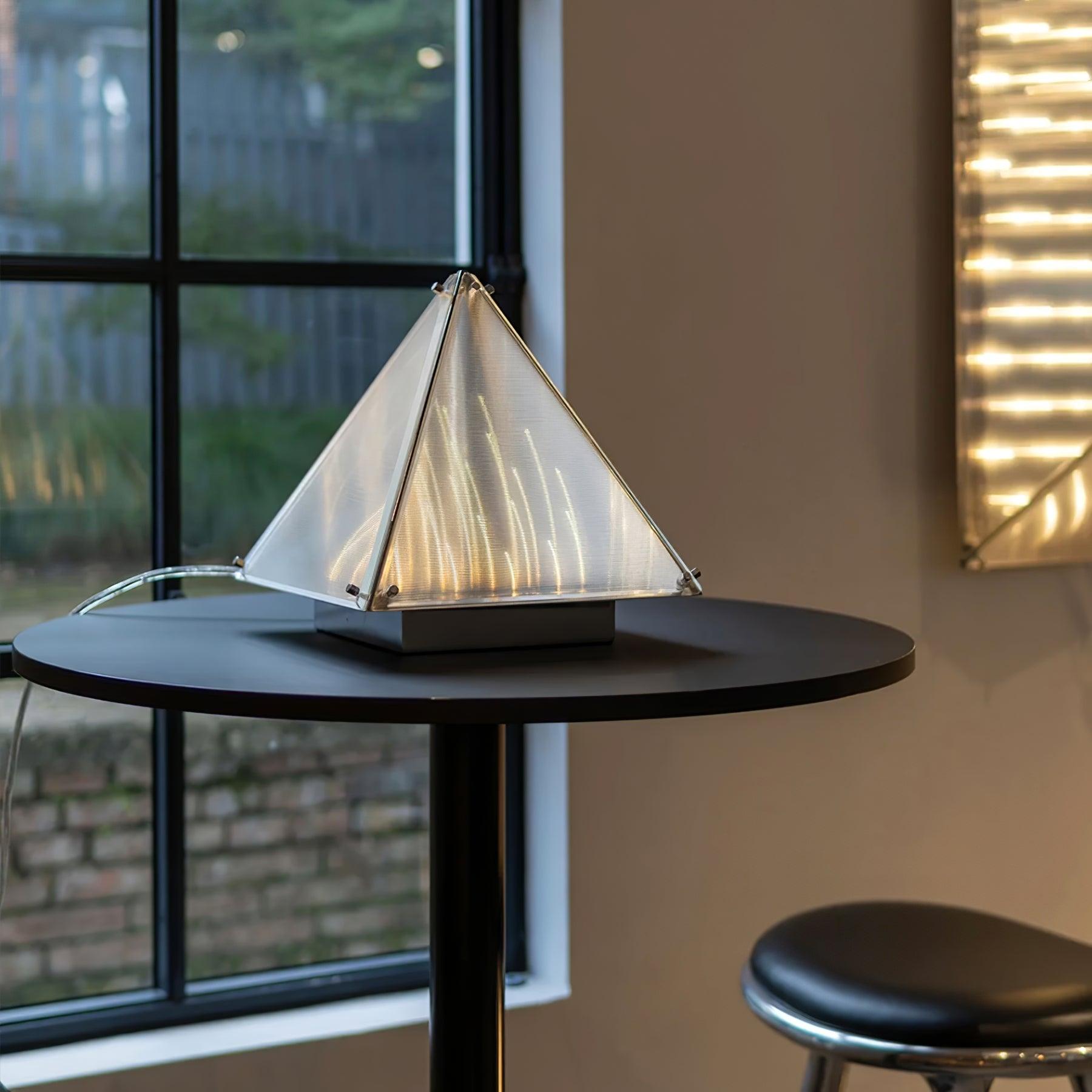 Mymiryre Pyramid Glass Table Lamp