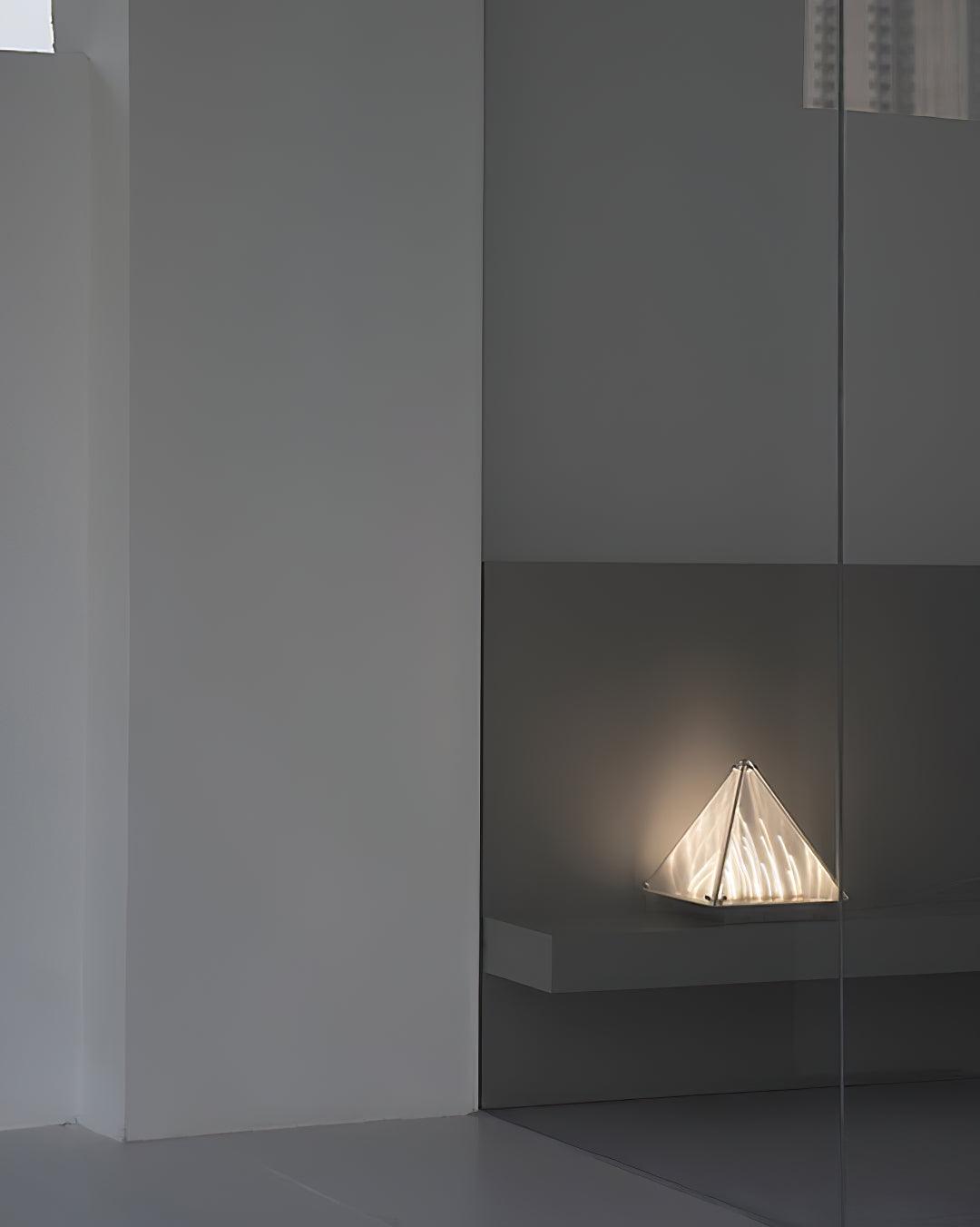 Mymiryre Pyramid Glass Table Lamp