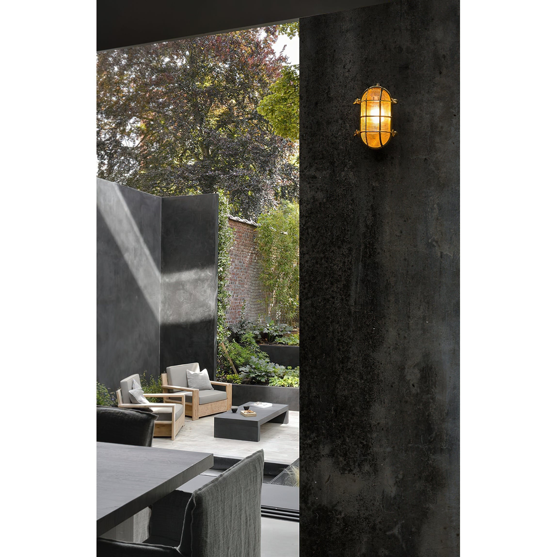 Erthearis Vintage Brass Bunker Sconce Wall Lamp - Neutral Decor