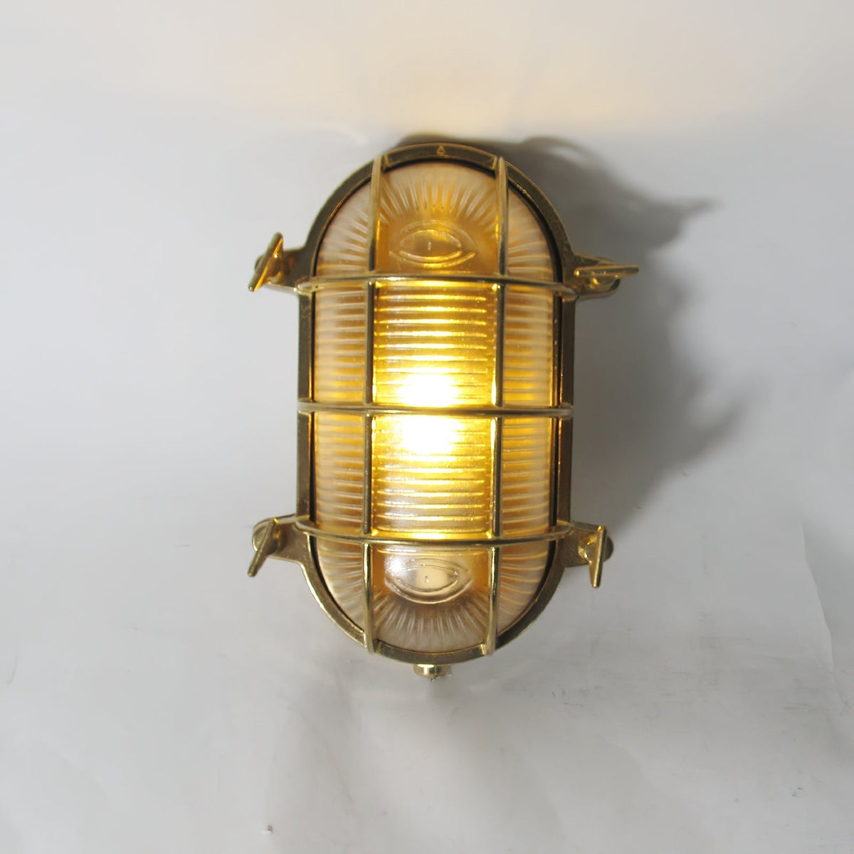 Erthearis Vintage Brass Bunker Sconce Wall Lamp