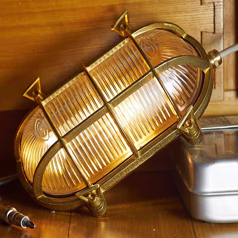 Erthearis Vintage Brass Bunker Sconce Wall Lamp - Neutral Decor
