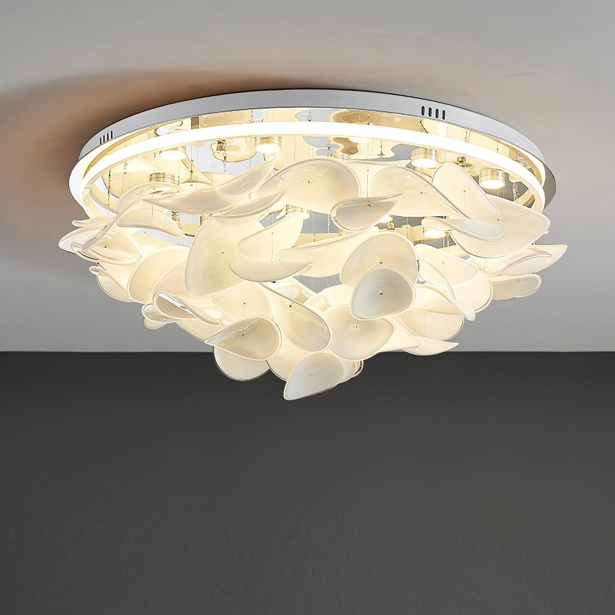 Viraalian French Floral Petal Ceiling Lamp for Modern Homes