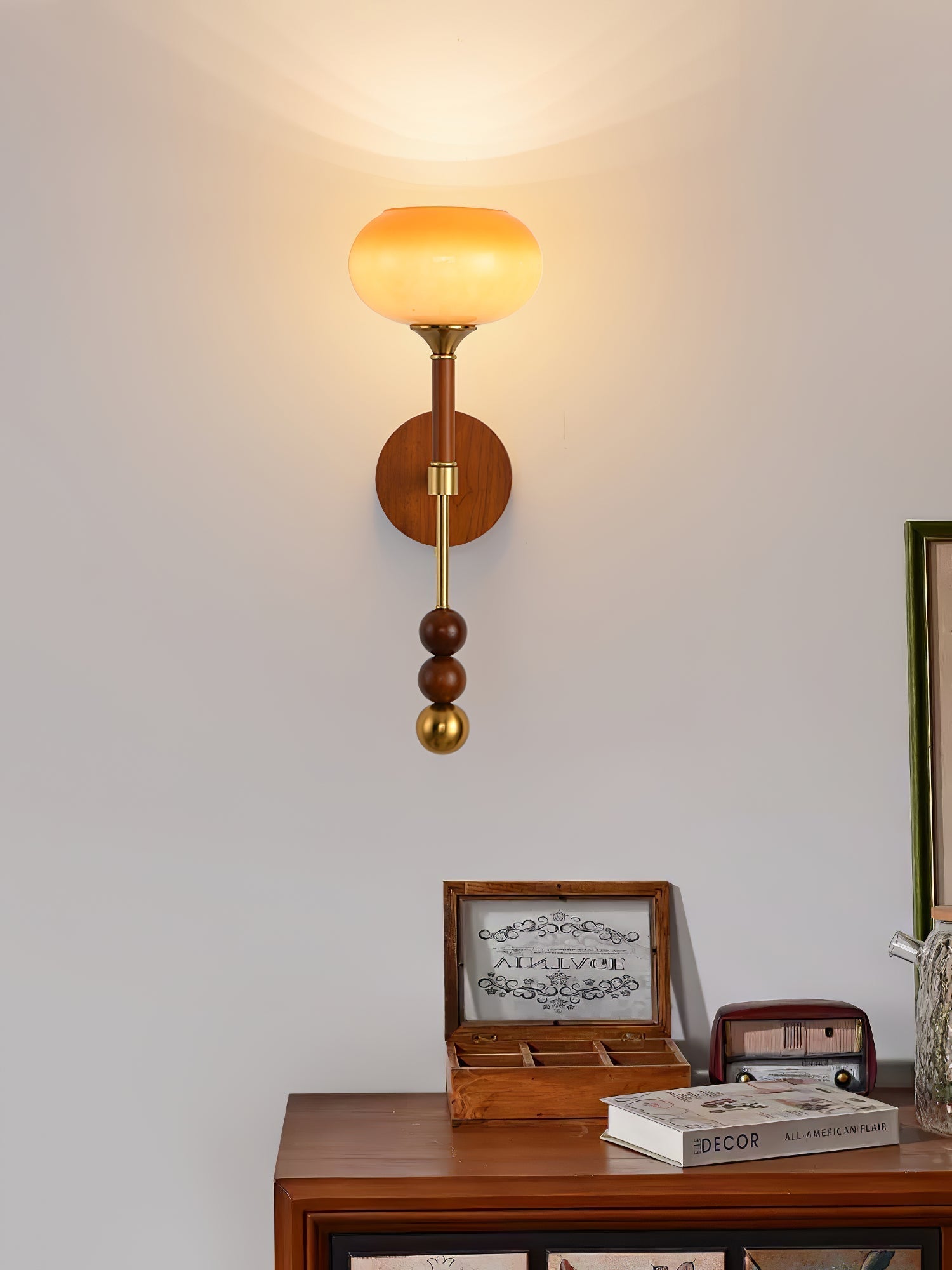 Hilda Roma Elegance Wood Sconce Wall lamp - Neutral Decor