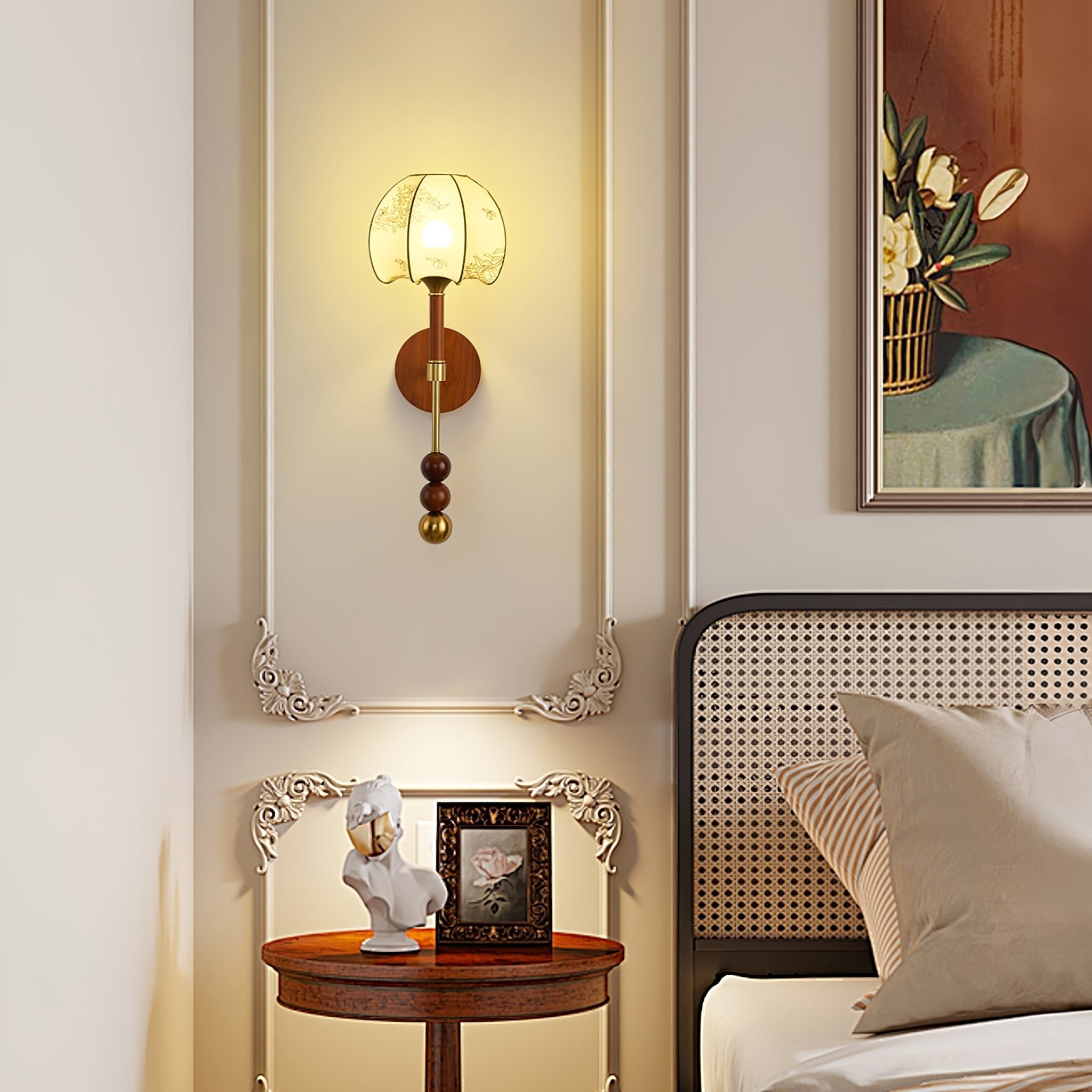 Hilda Roma Elegance Wood Sconce Wall lamp - Neutral Decor