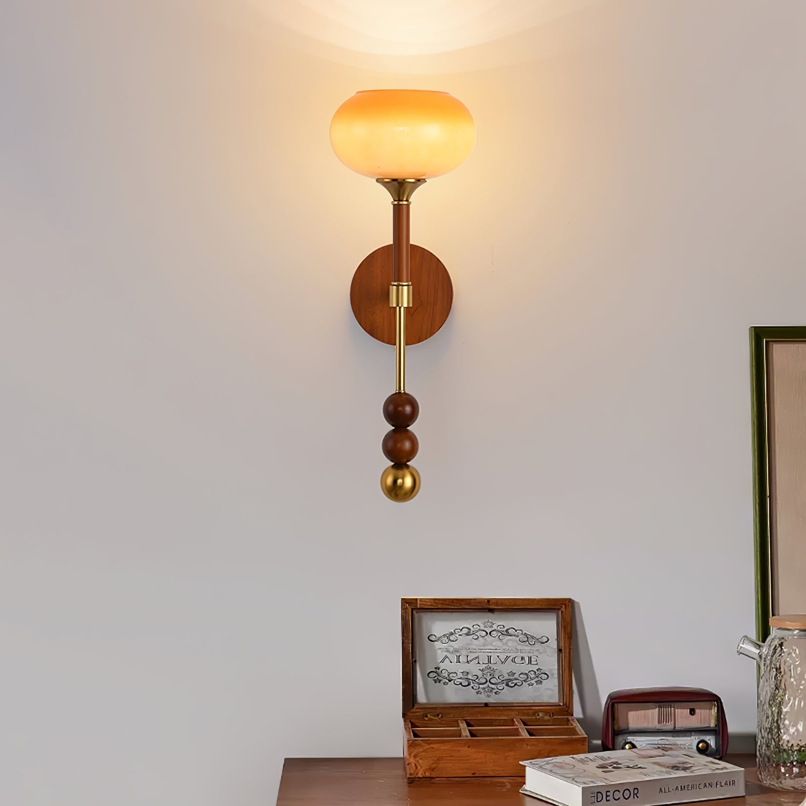 Hilda Roma Elegance Wood Sconce Wall lamp - Neutral Decor