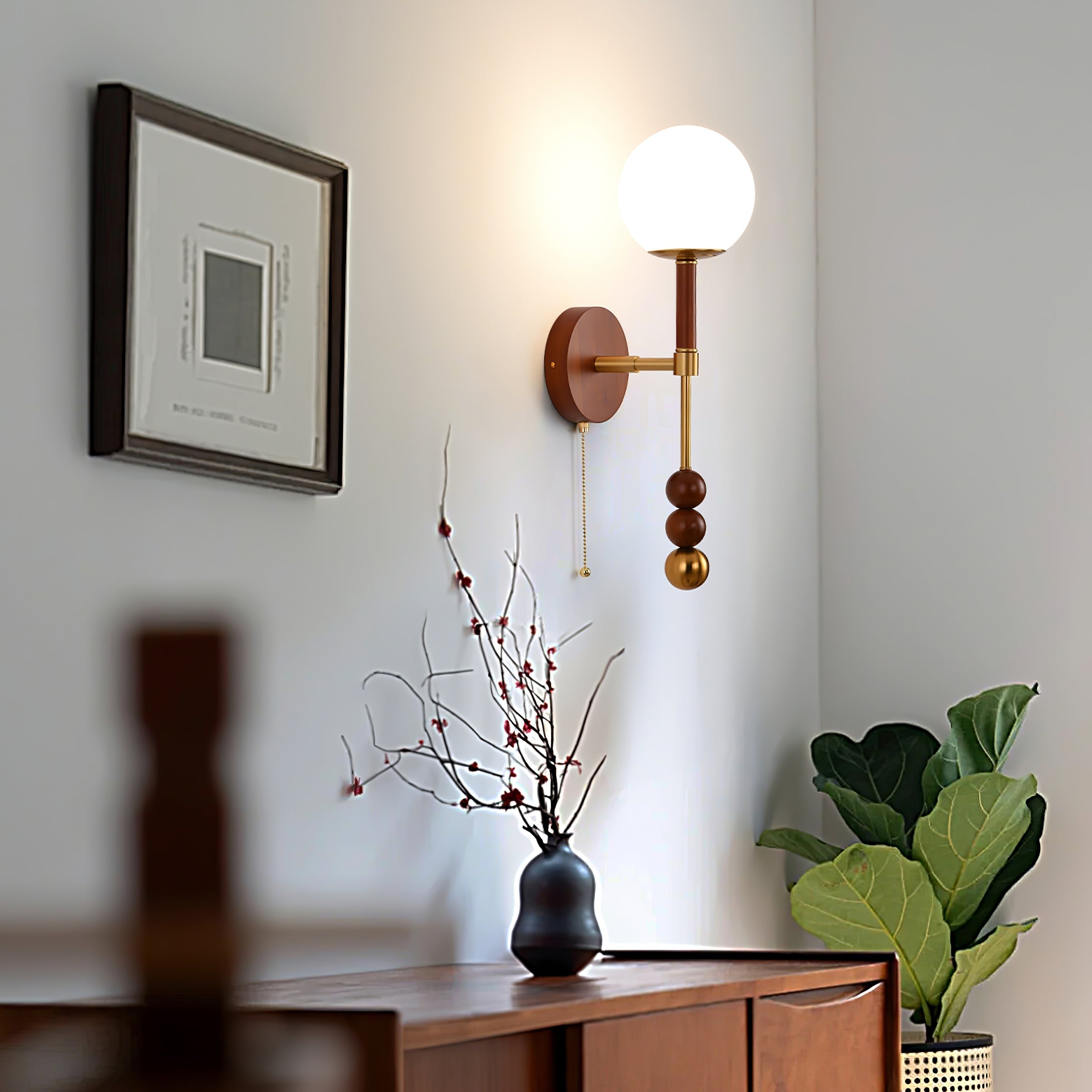 Hilda Roma Elegance Wood Sconce Wall lamp - Neutral Decor