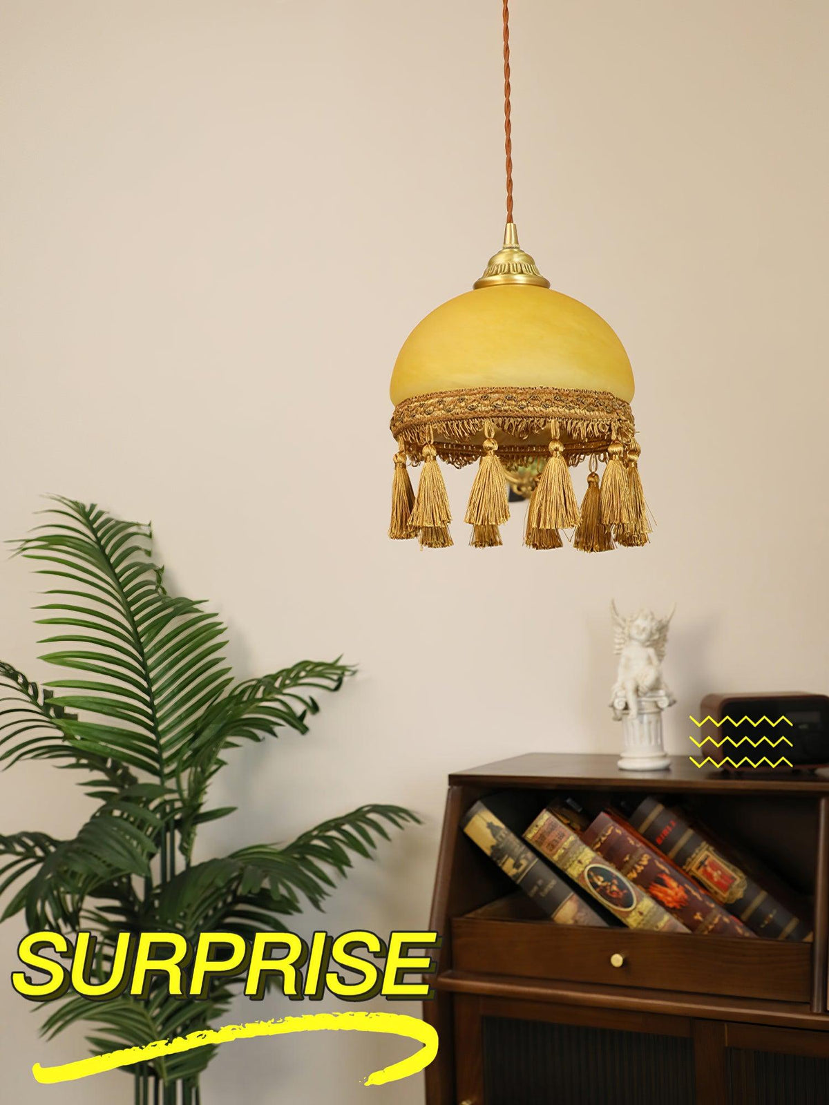 Fringe Tassels Brass Pendant Light