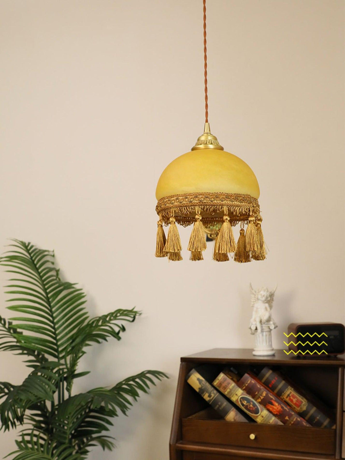 Fringe Tassels Brass Pendant Light