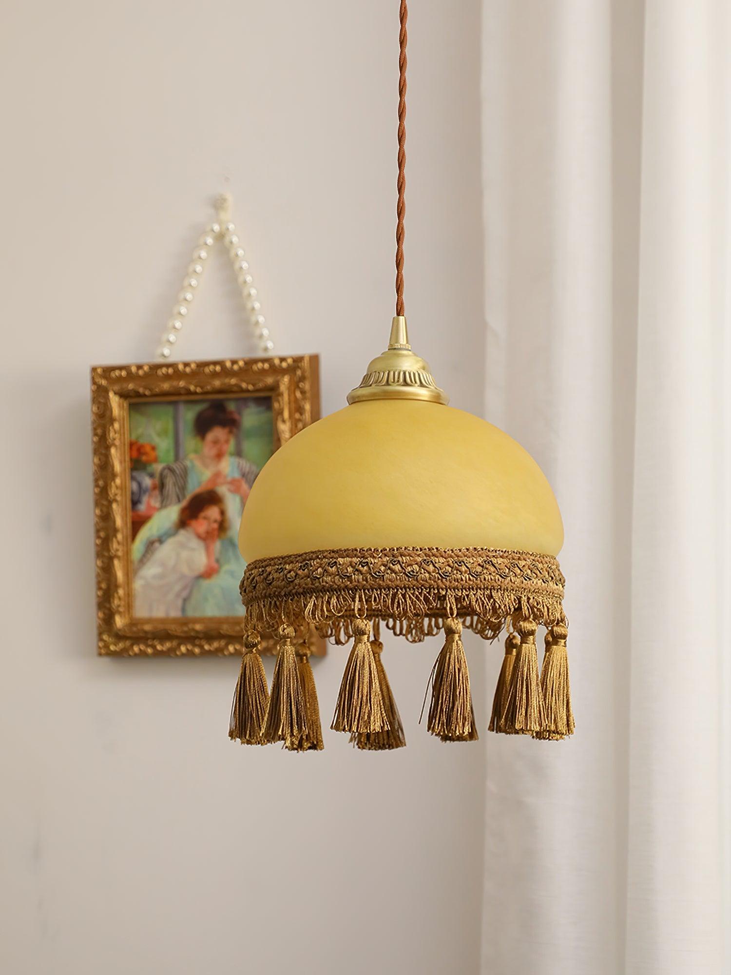 Fringe Tassels Brass Pendant Light
