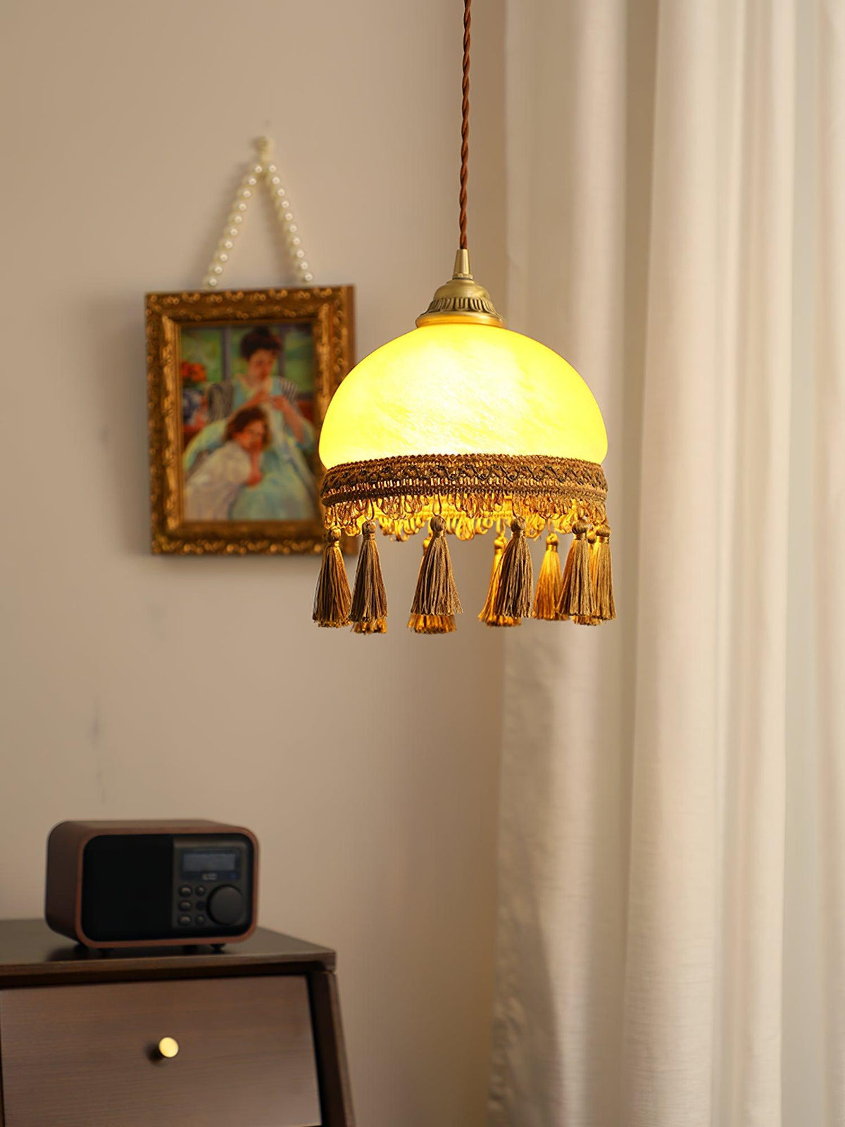 Fringe Tassels Brass Pendant Light