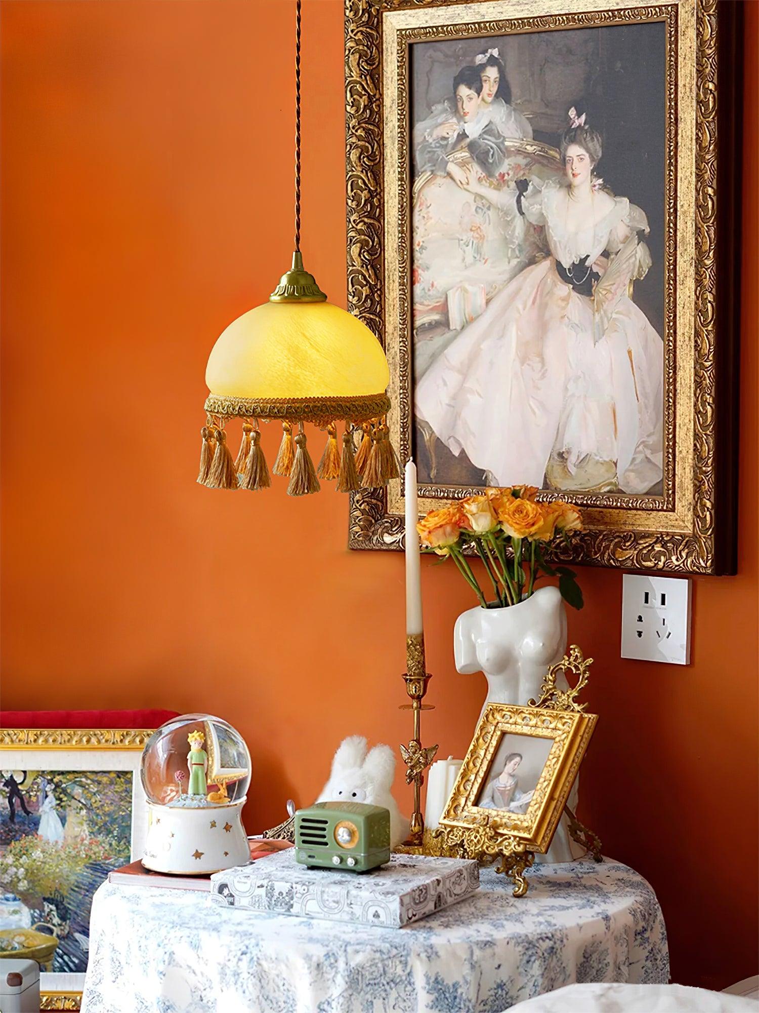 Fringe Tassels Brass Pendant Light