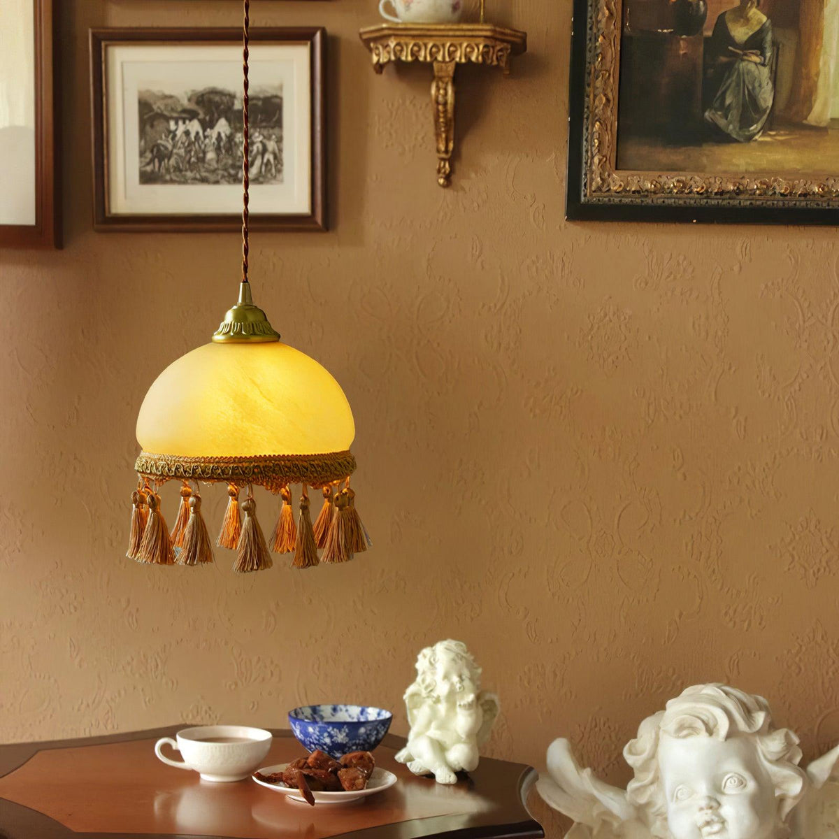 Fringe Tassels Brass Pendant Light
