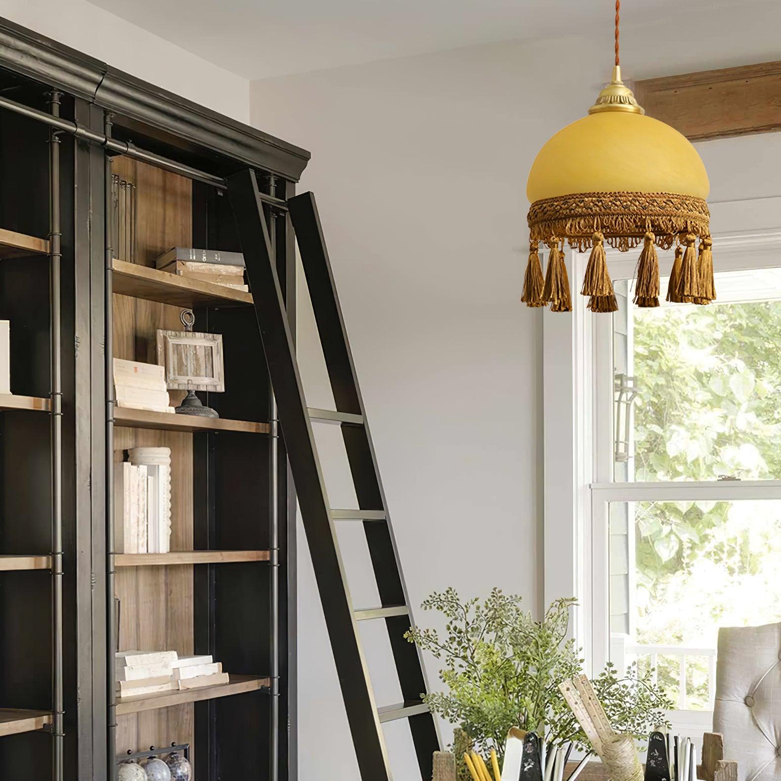 Fringe Tassels Brass Pendant Light