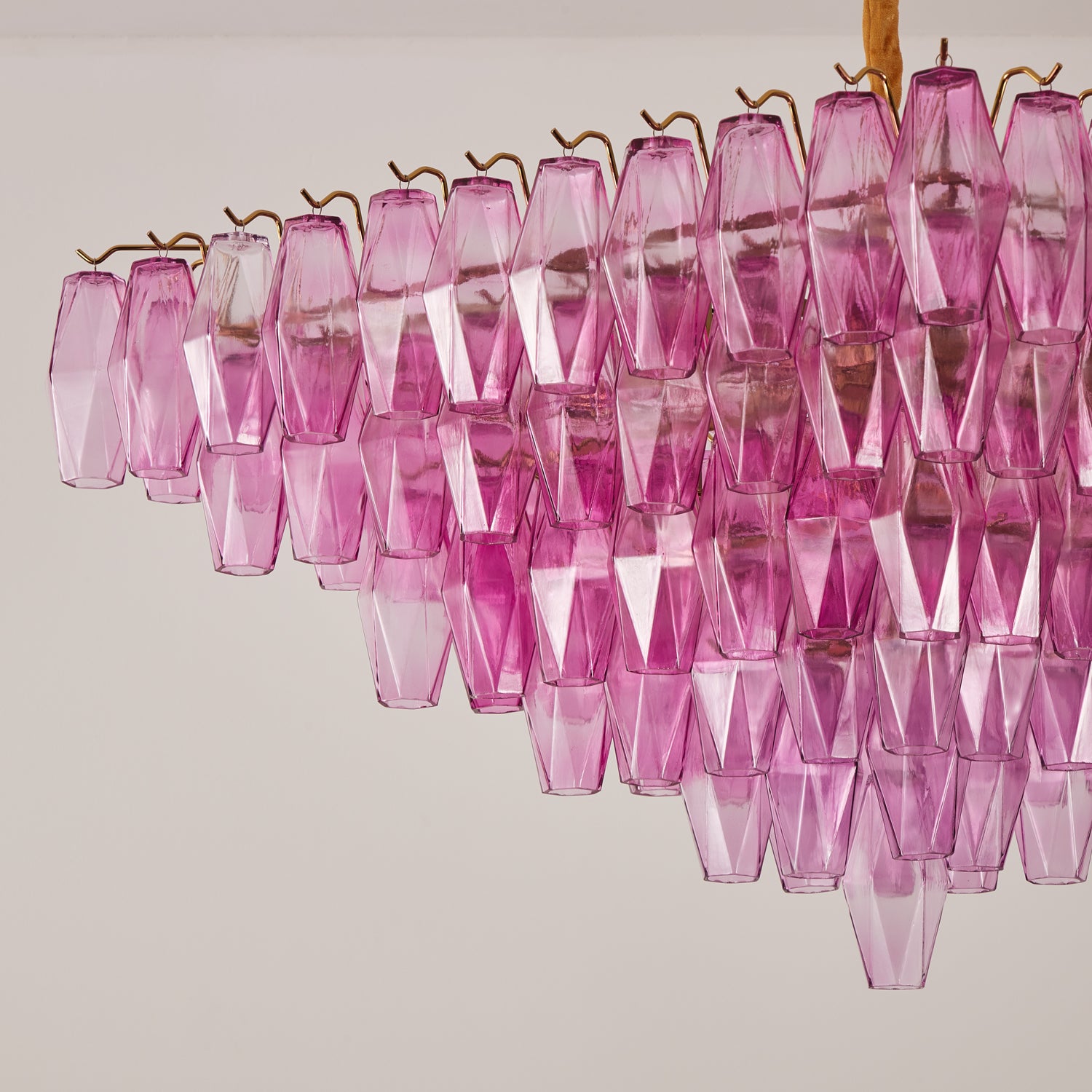 Miroian Chandelier Fuchsia Prism Inverted Pyramid