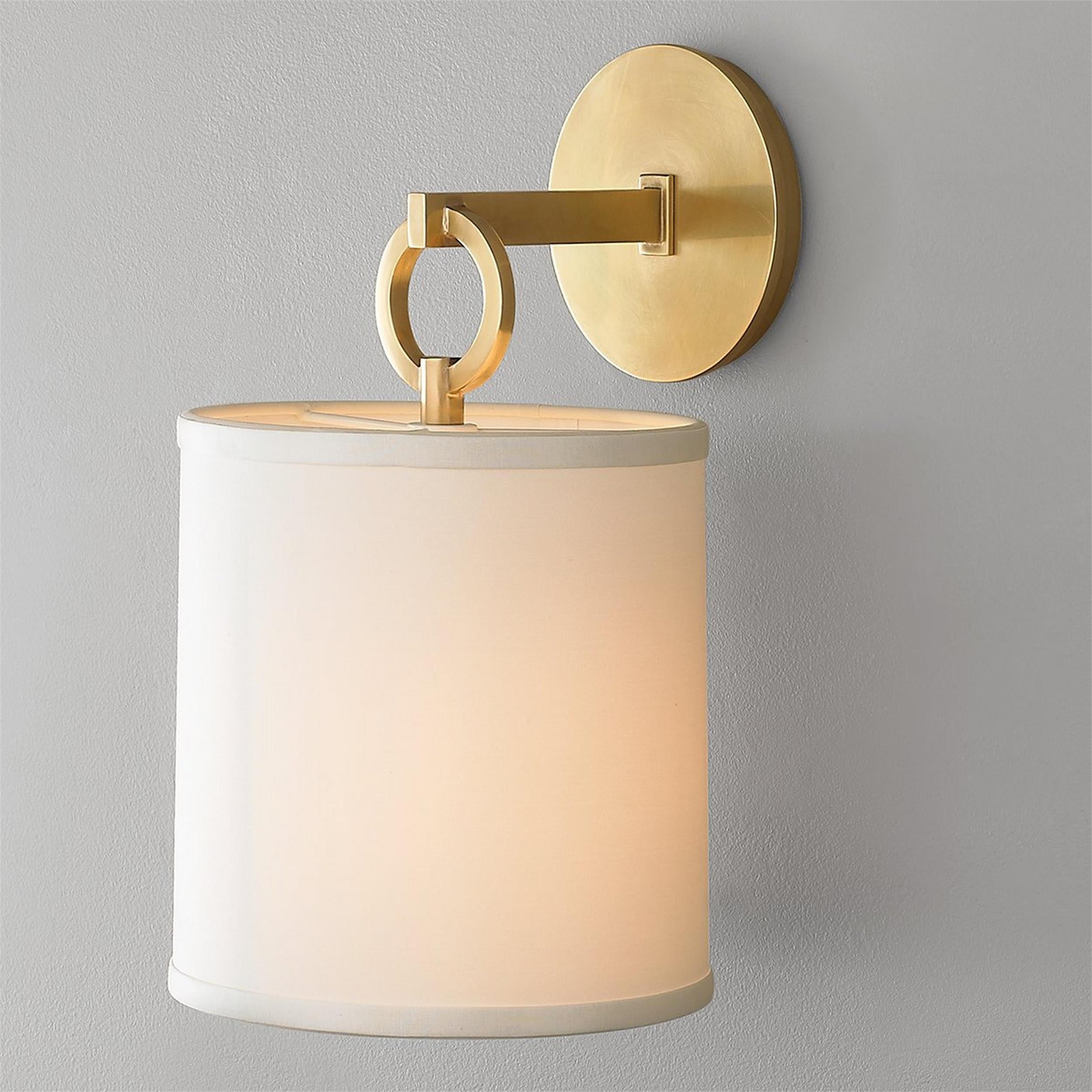Emile Cylindrical Fabric Shade Wall Lamp Farmhouse