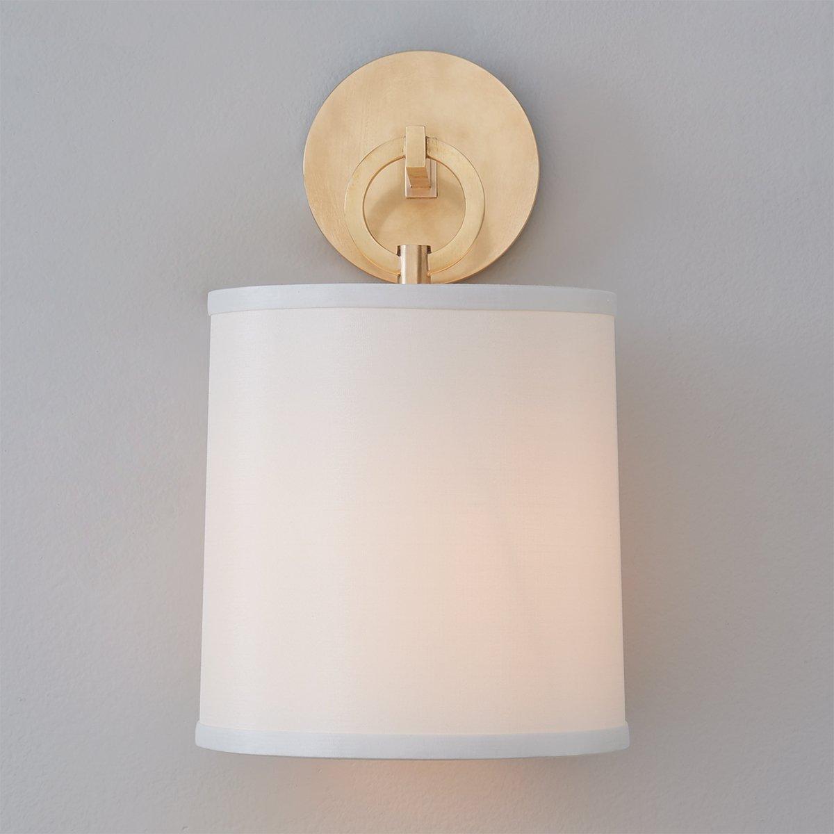 Emile Cylindrical Fabric Shade Wall Lamp Farmhouse