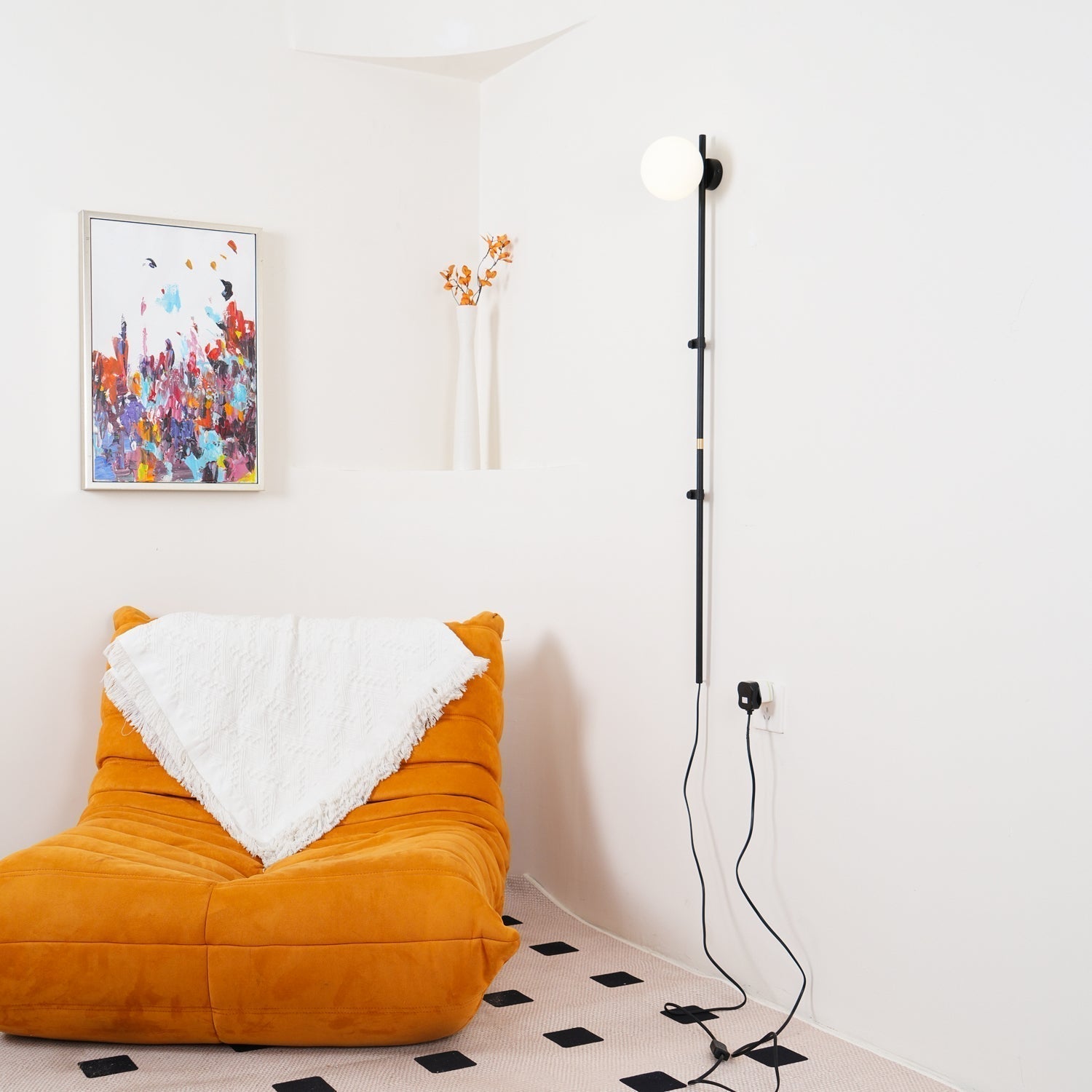 Curaeion Modern Minimalist Plug In Glass Wall Lamp
