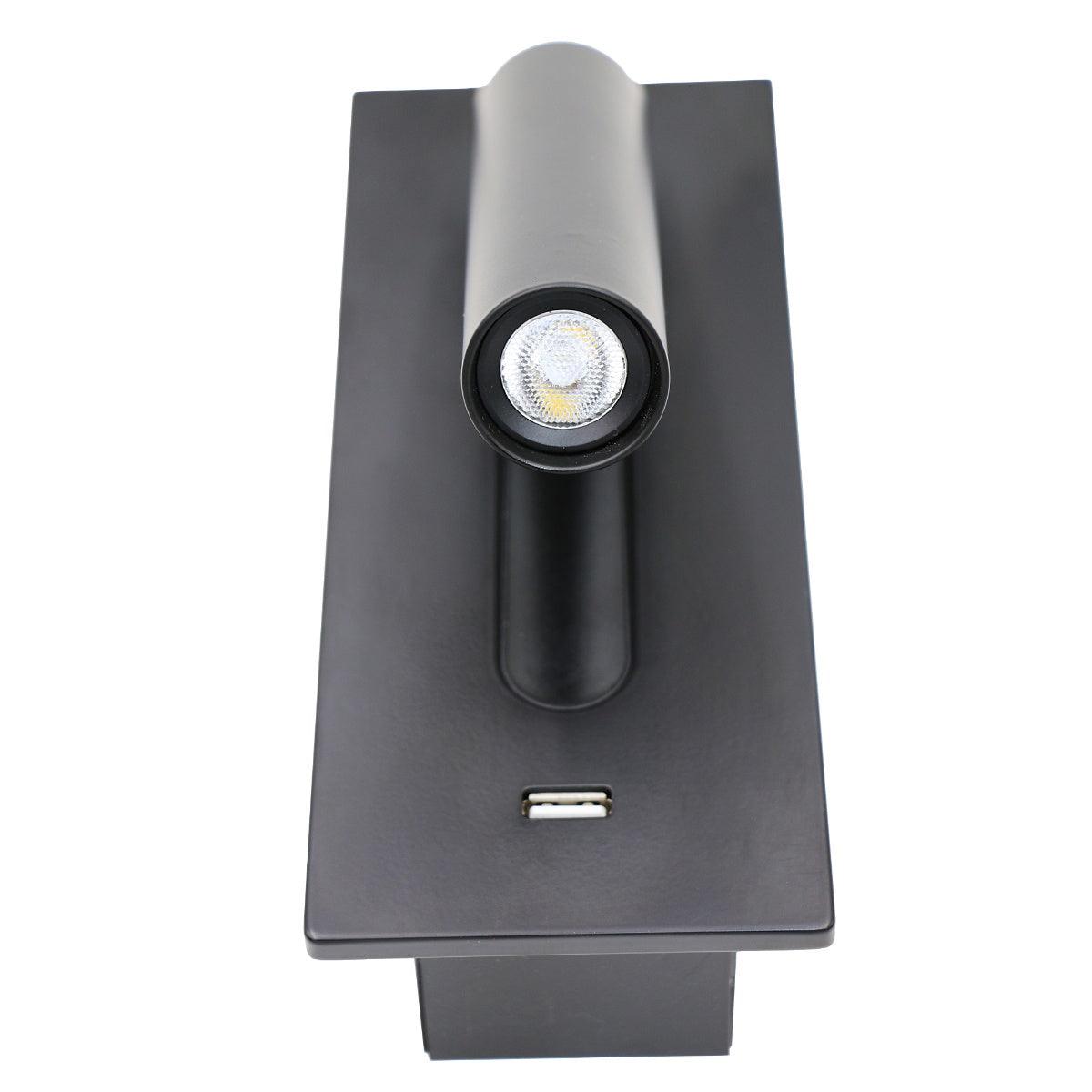 Sothis Modern Minimalist Bedside USB Black Wall Light