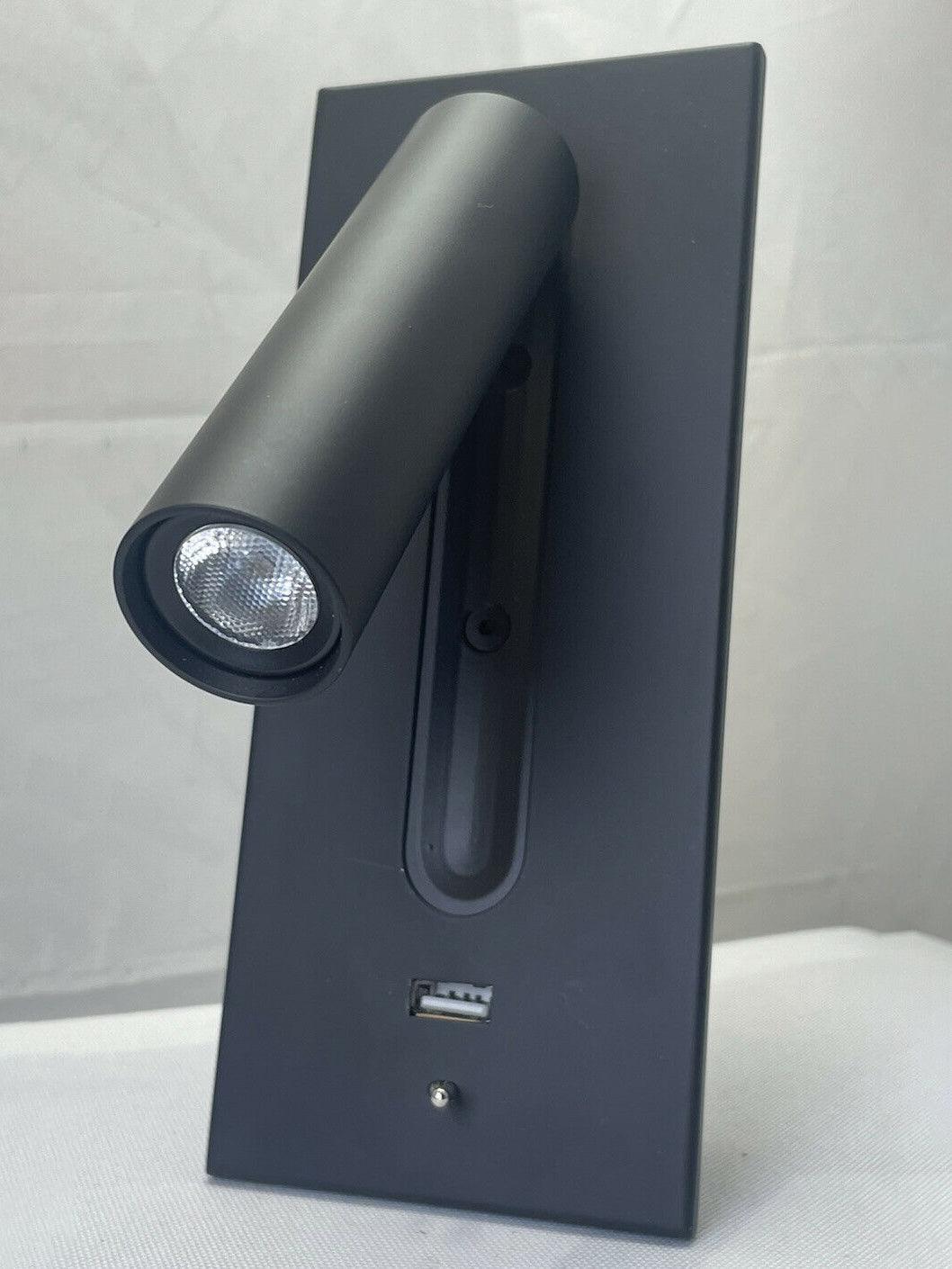 Sothis Modern Minimalist Bedside USB Black Wall Light