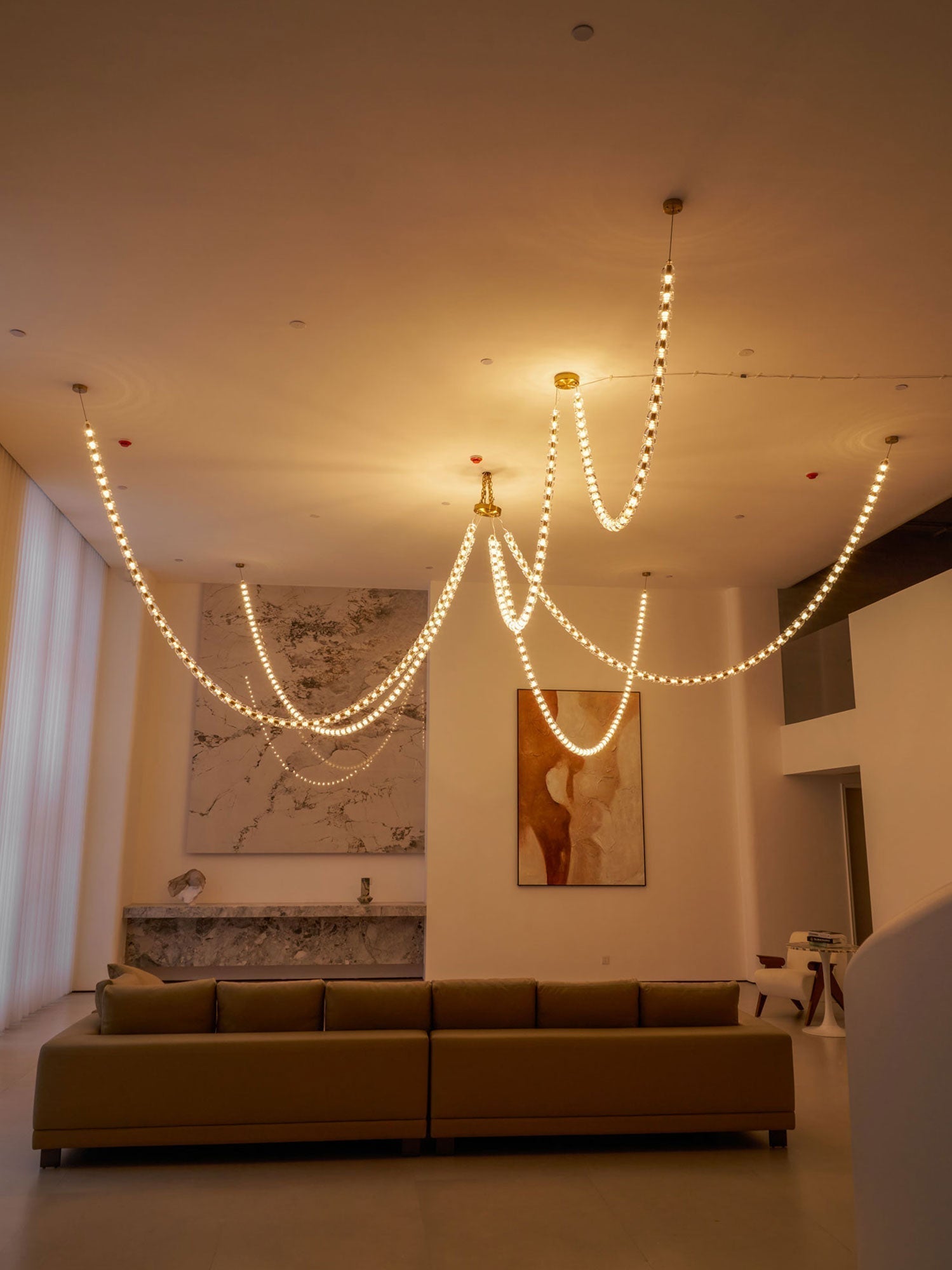 Elyisaine Chandelier Crystal Gold LED 3-Line