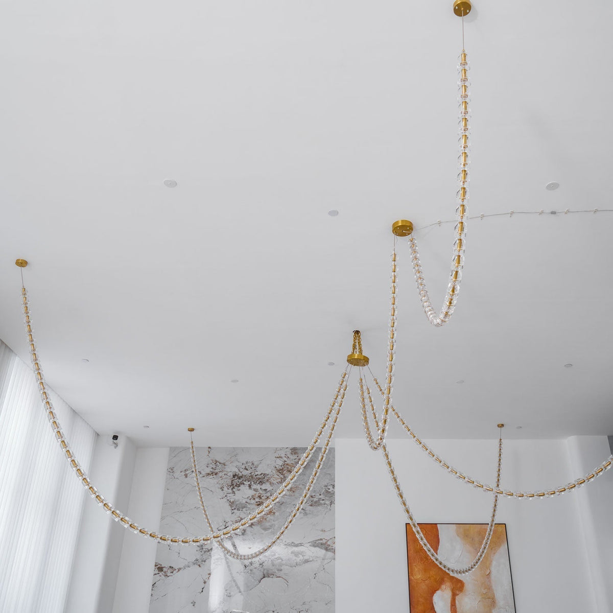 Elyisaine Chandelier Crystal Gold LED 3-Line