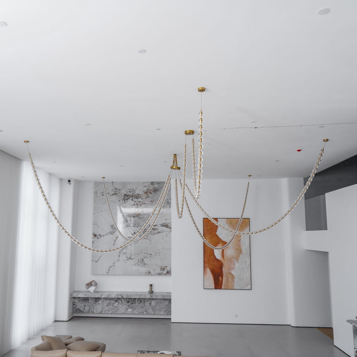 Elyisaine Chandelier Crystal Gold LED 3-Line