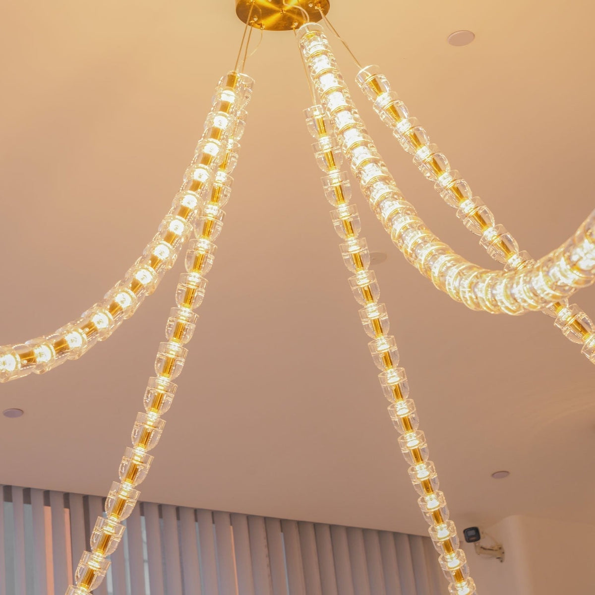 Elyisaine Chandelier Crystal Gold LED 3-Line