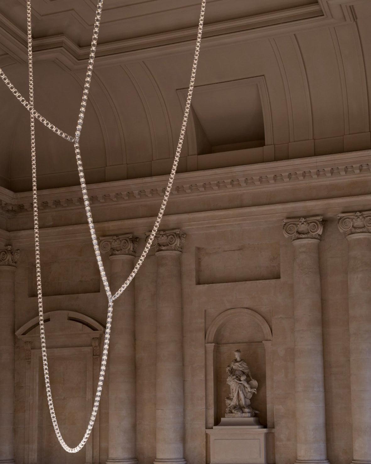 Elyisaine Chandelier Crystal Gold LED 3-Line