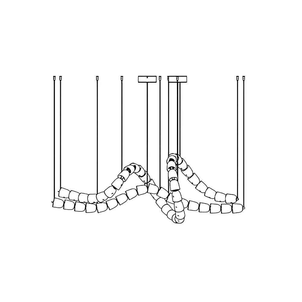 Elyisaine Chandelier Crystal Gold LED 3-Line