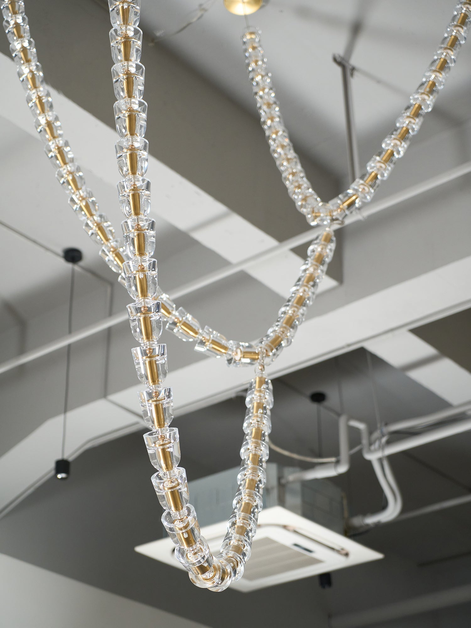Elyisaine Chandelier Crystal Gold LED 3-Line